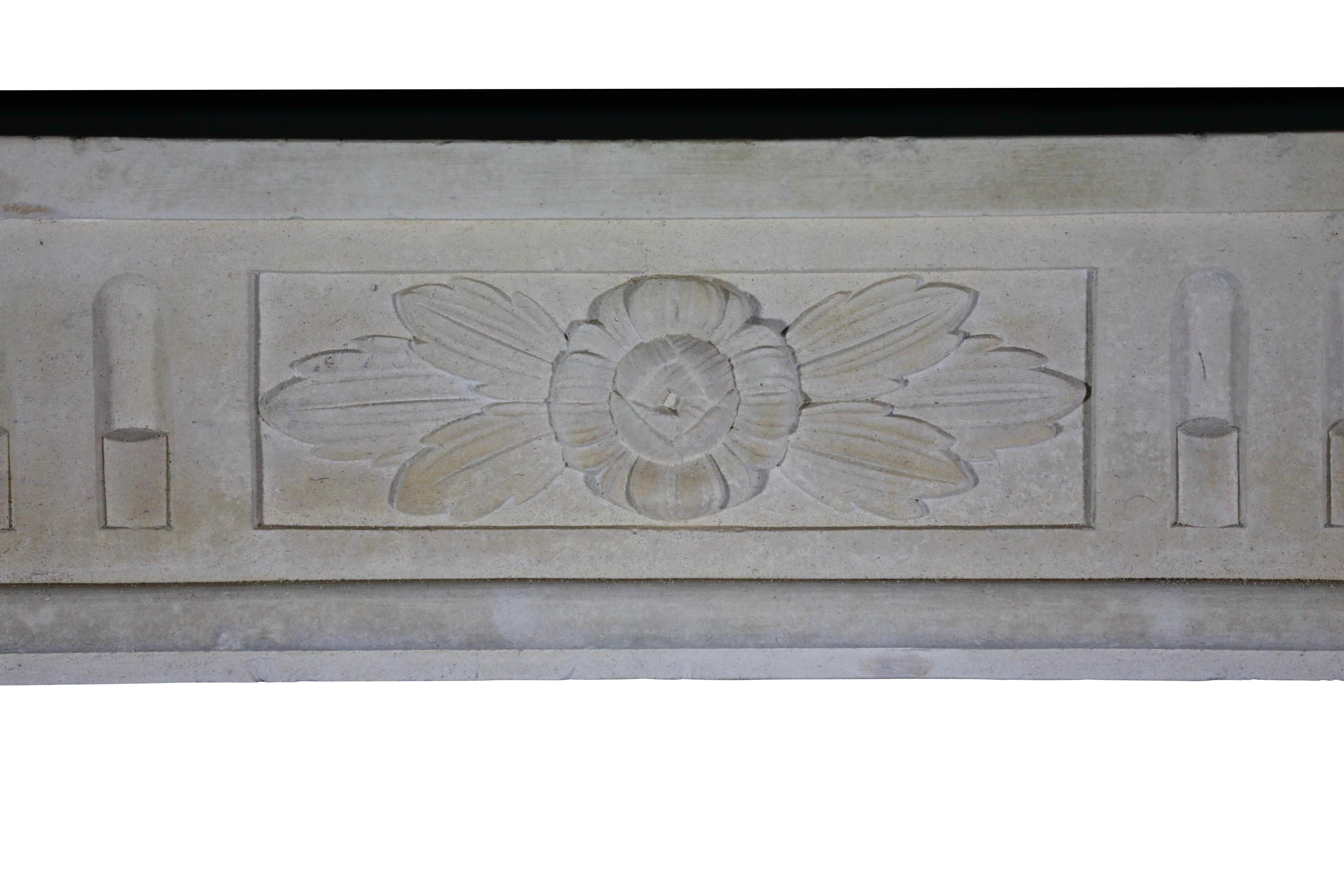 Exquisite Classic French Antique Limestone Fireplace Surround For Sale 2