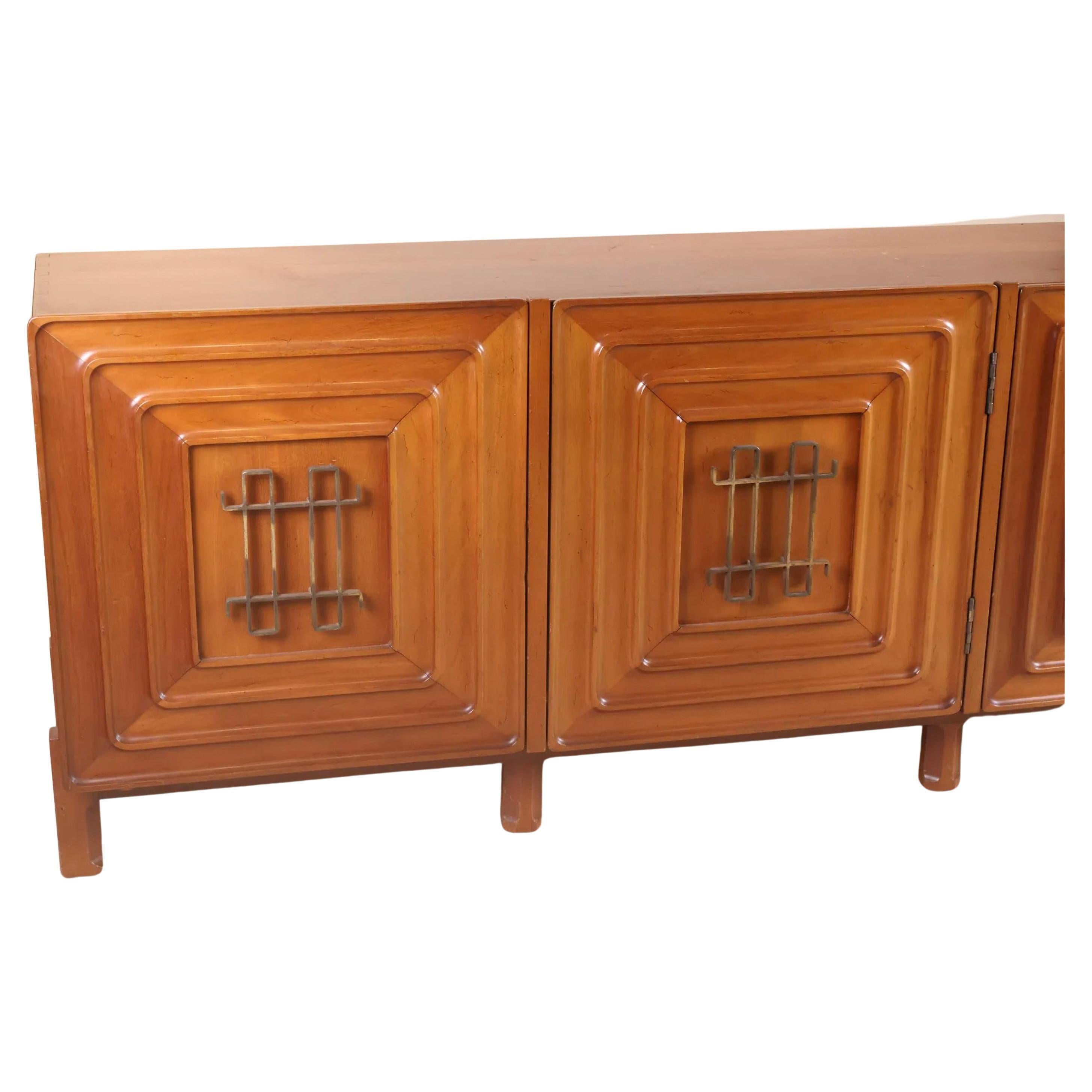 Mexican Exquisite Credenza by Edmond J. Spence made by Industria Mueblera Mexico For Sale