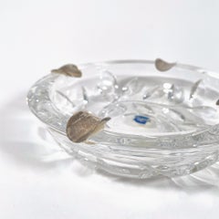 Cendrier exquis en cristal et argent