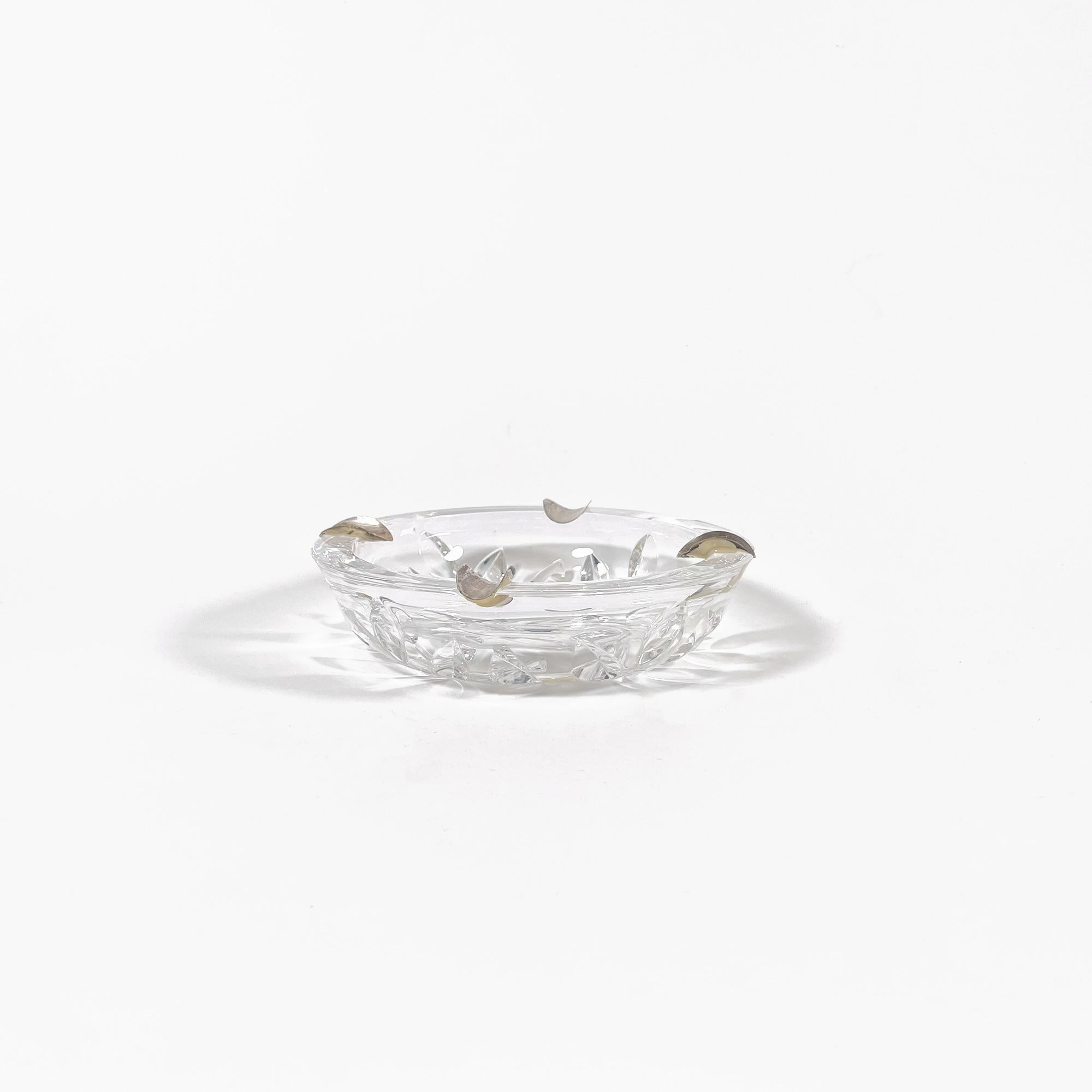 Exquisite Crystal and Silver Ashtray In Good Condition For Sale In PARIS, FR