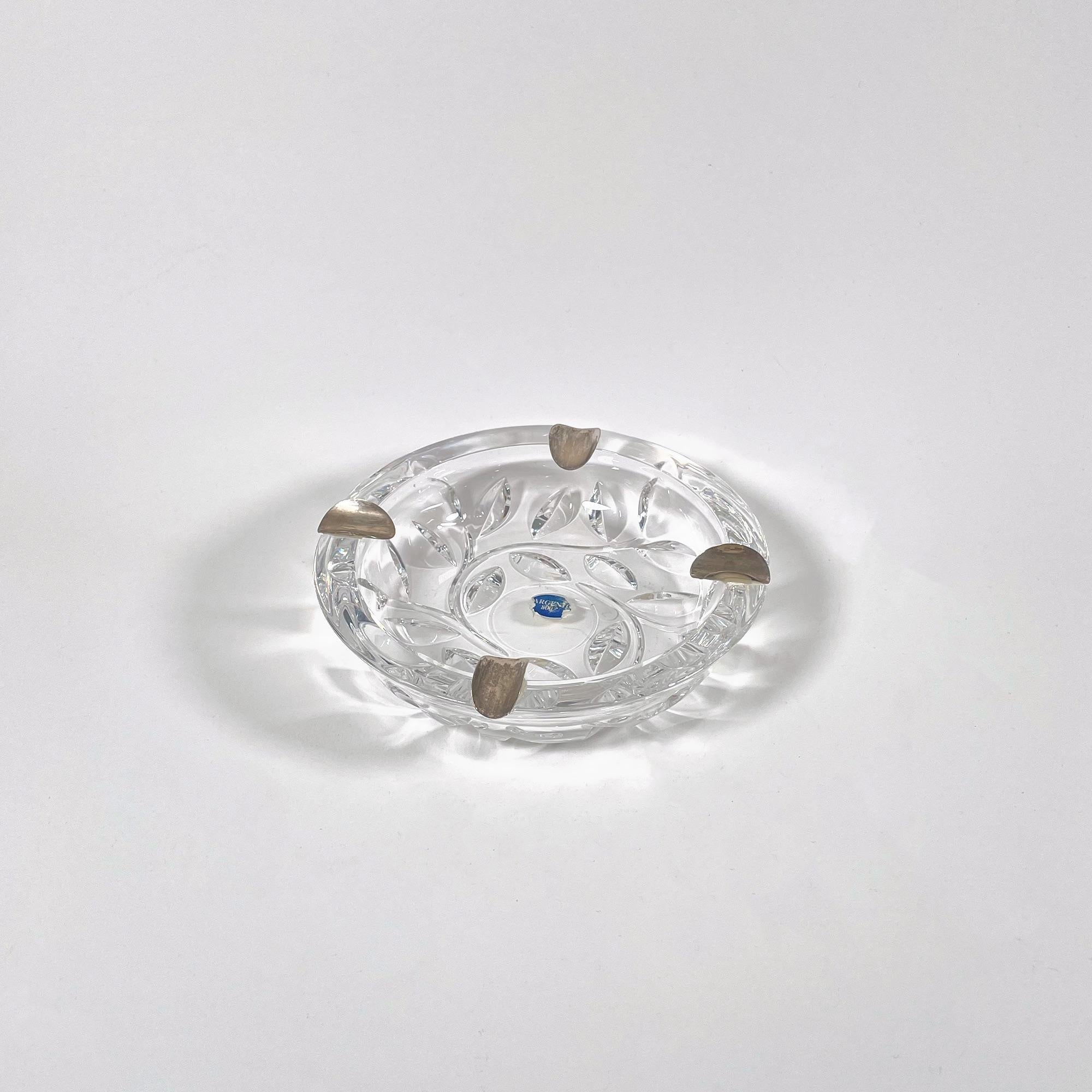 20th Century Exquisite Crystal and Silver Ashtray For Sale
