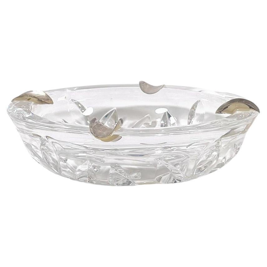 Cendrier exquis en cristal et argent