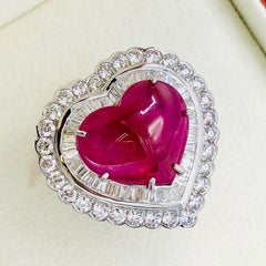Exquisite Ct 13, 57 of Natural Ruby and Diamonds on Ring