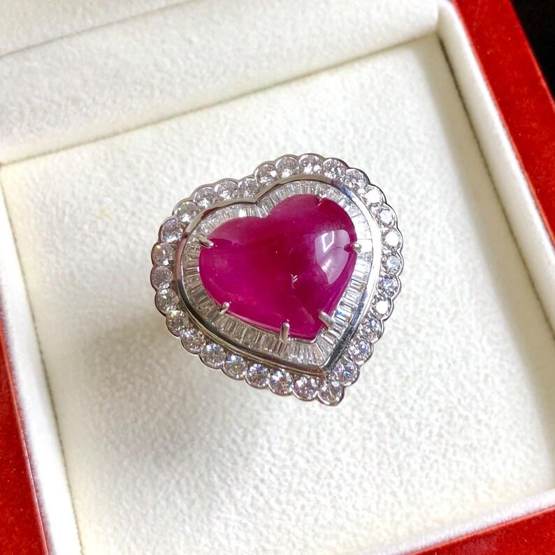 Exquisite Ct 13, 57 of Natural Ruby and Diamonds on Ring For Sale 1