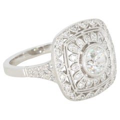 Exquisite Custom Antique-Style Platinum Diamond Ring