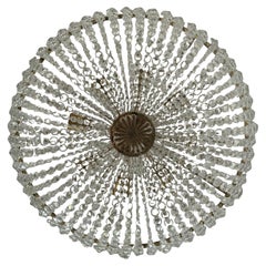 Lustre exquis en forme de panier en verre taillé de J.L. Lobmeyr, Vienne, vers les années 1960