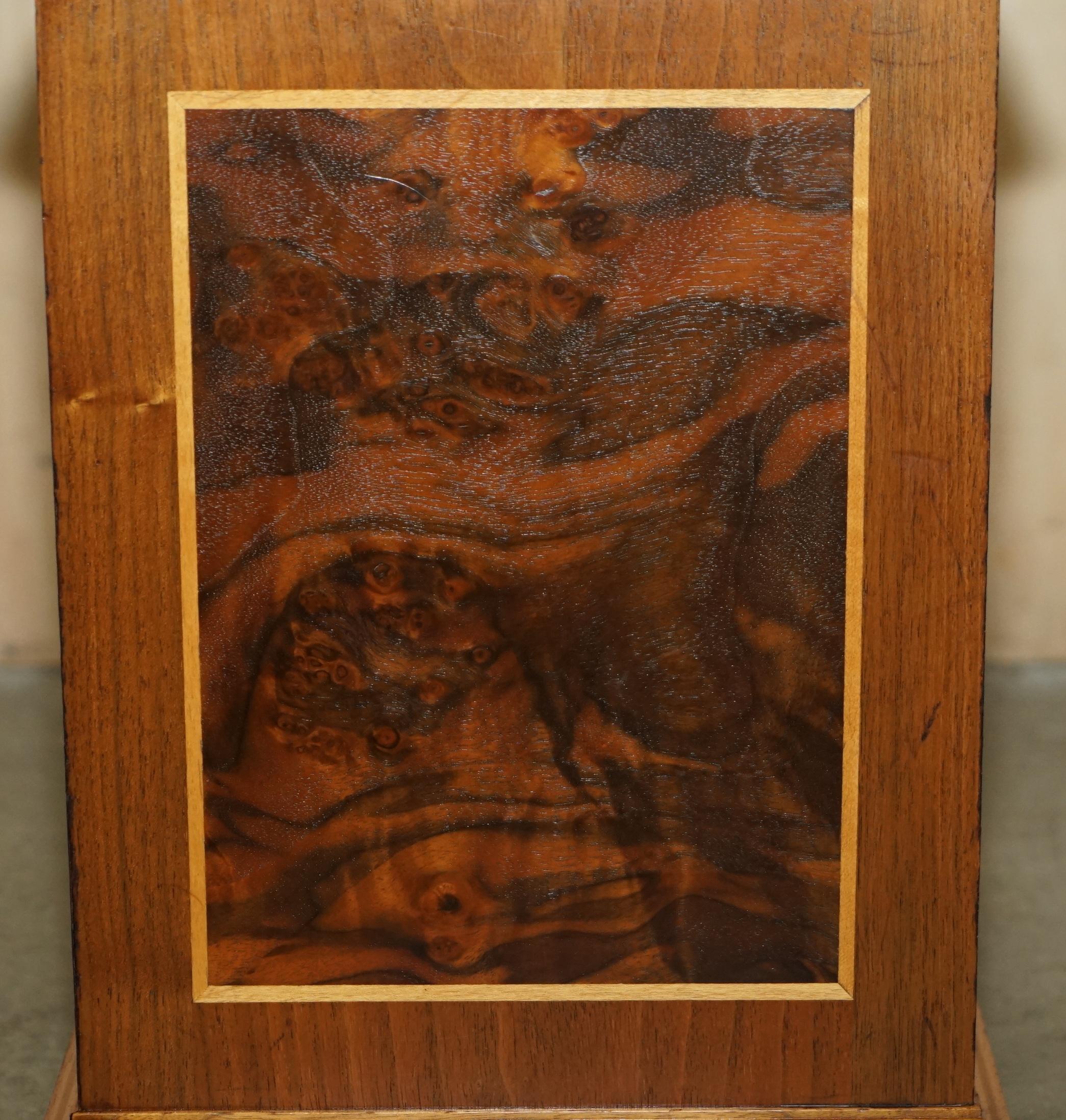 EXQUISITE DAVID LINLEY ALFRED DUNHILL STAMPED WASTEPAPER BiN BURR WALNUT SATIN 2
