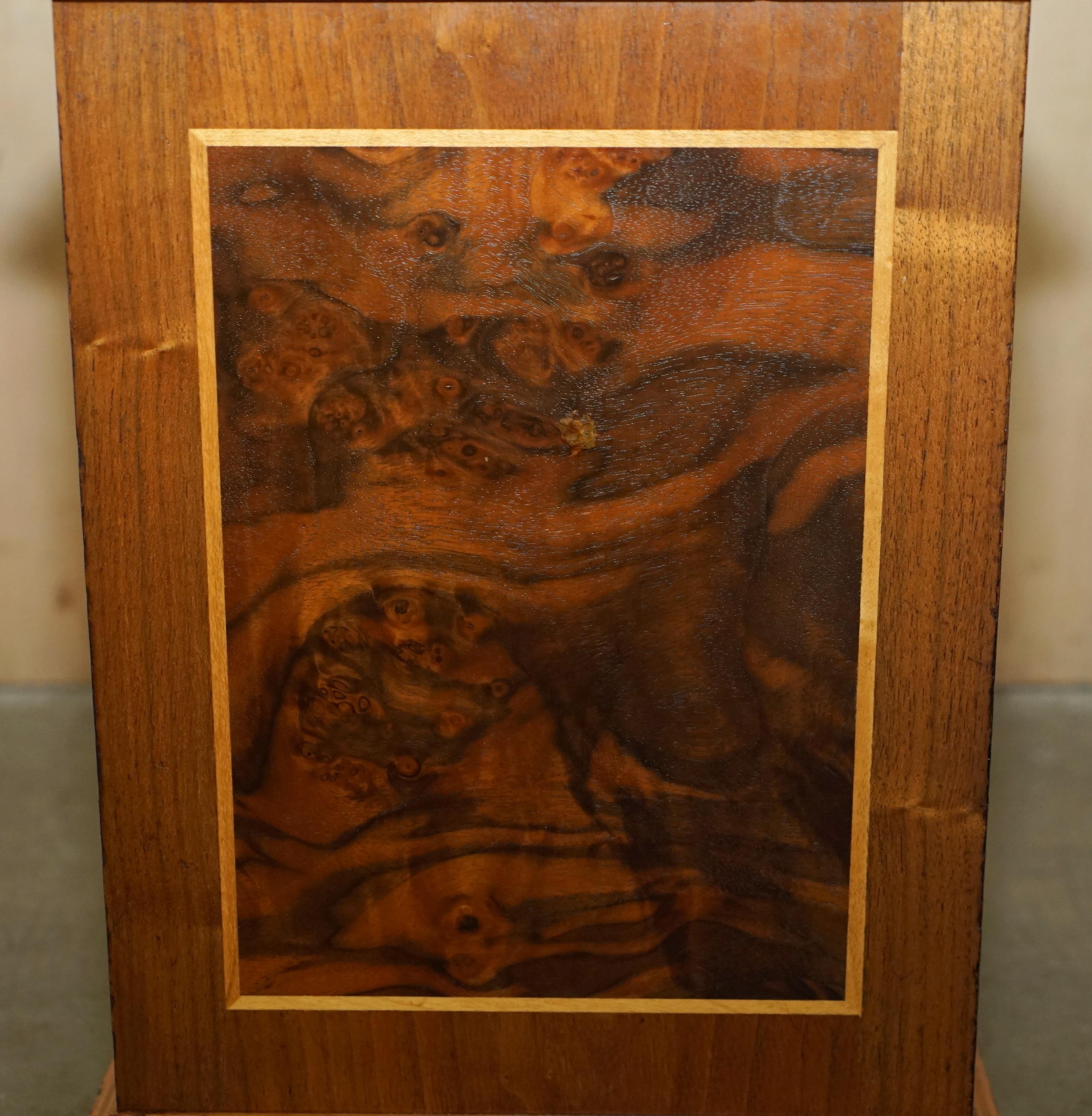 English EXQUISITE DAVID LINLEY ALFRED DUNHILL STAMPED WASTEPAPER BiN BURR WALNUT SATIN