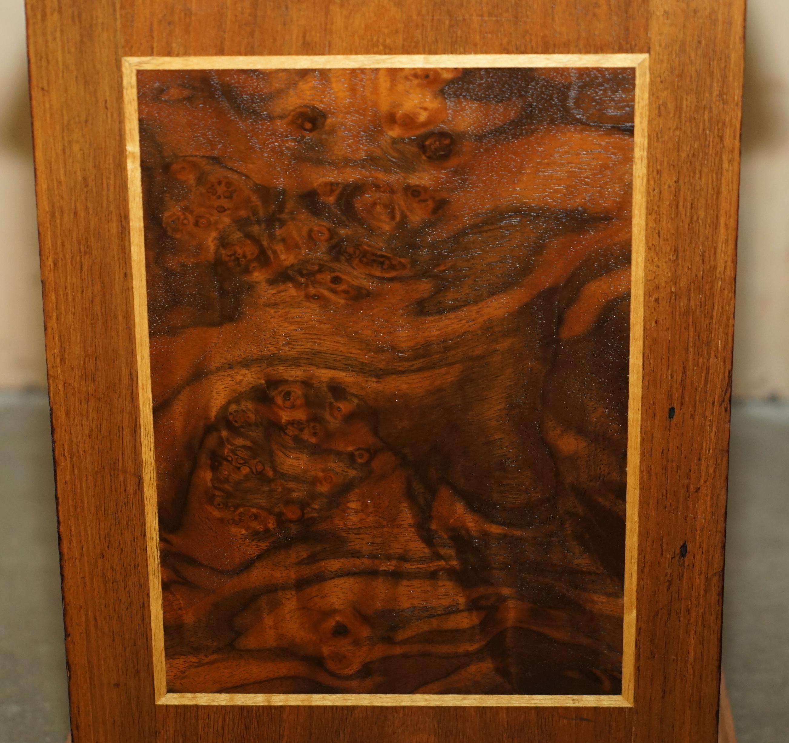 EXQUISITE DAVID LINLEY ALFRED DUNHILL STAMPED WASTEPAPER BiN BURR WALNUT SATIN In Good Condition In West Sussex, Pulborough