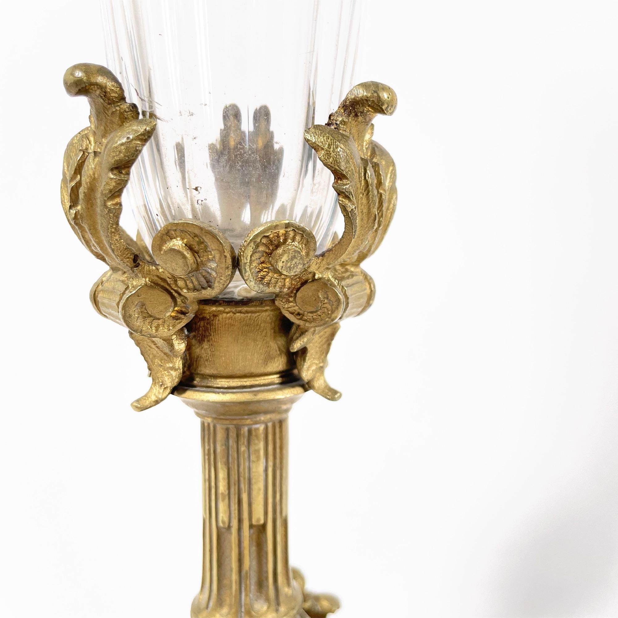 Exquisite Decorative Crystal and Gilded Bronze Object, 1960s In Excellent Condition For Sale In PARIS, FR
