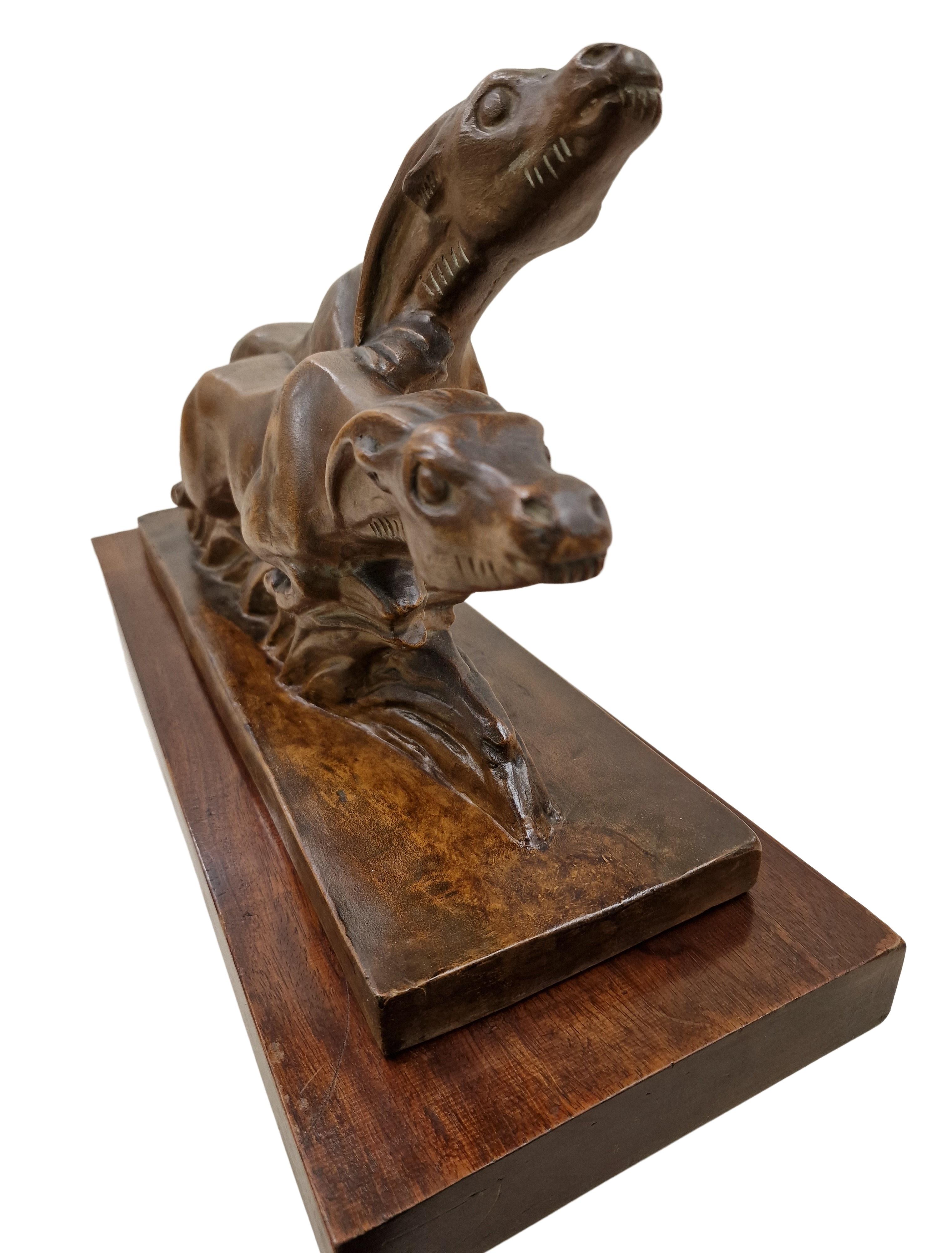 Hand-Crafted Exquisite Antelope Sculpture, Animal Terracotta, Sampiero, Art Deco, 1925, Italy For Sale