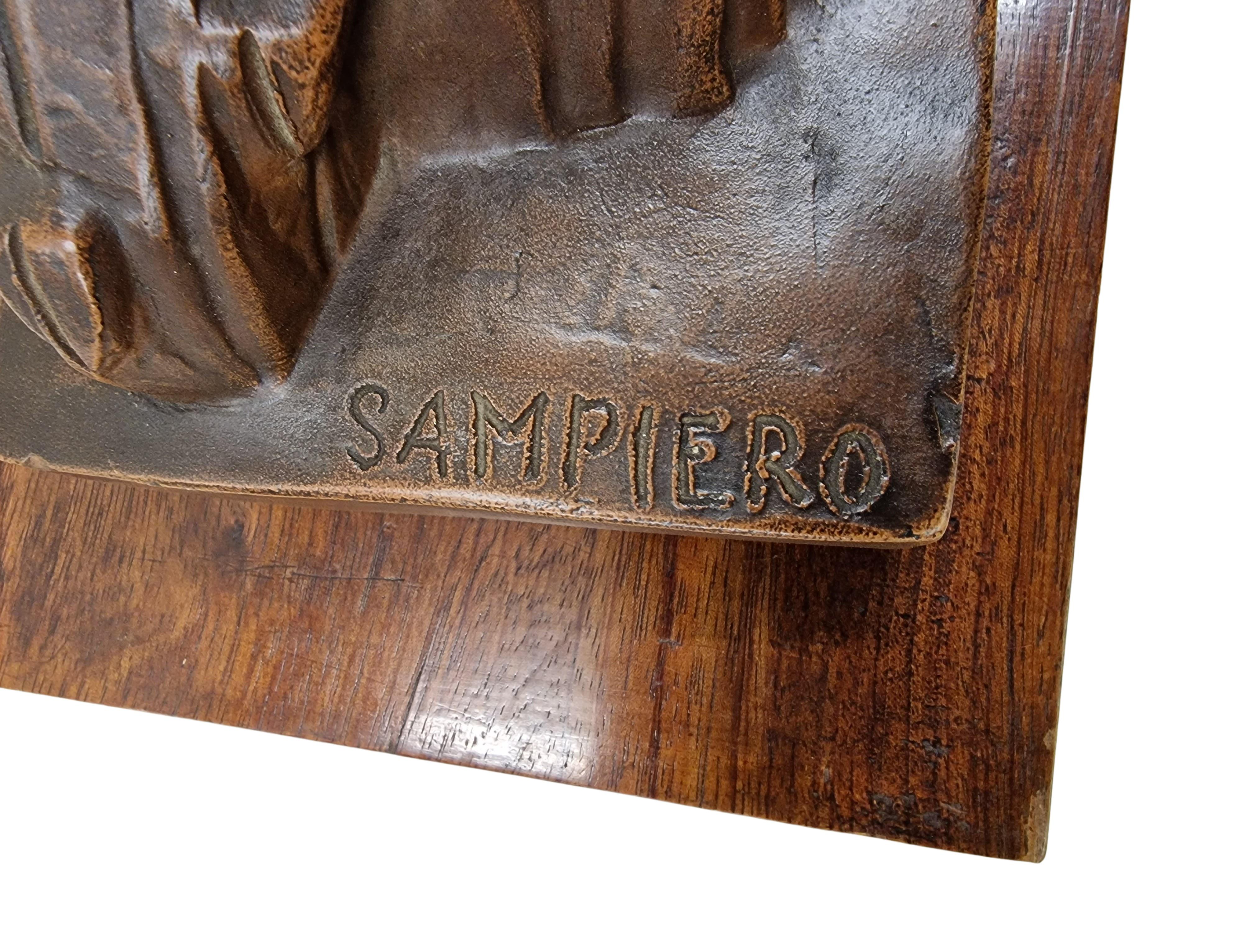Exquisite Antelope-Skulptur, Tier-Terrakotta, Sampiero, Art déco, 1925, Italien (Walnuss) im Angebot