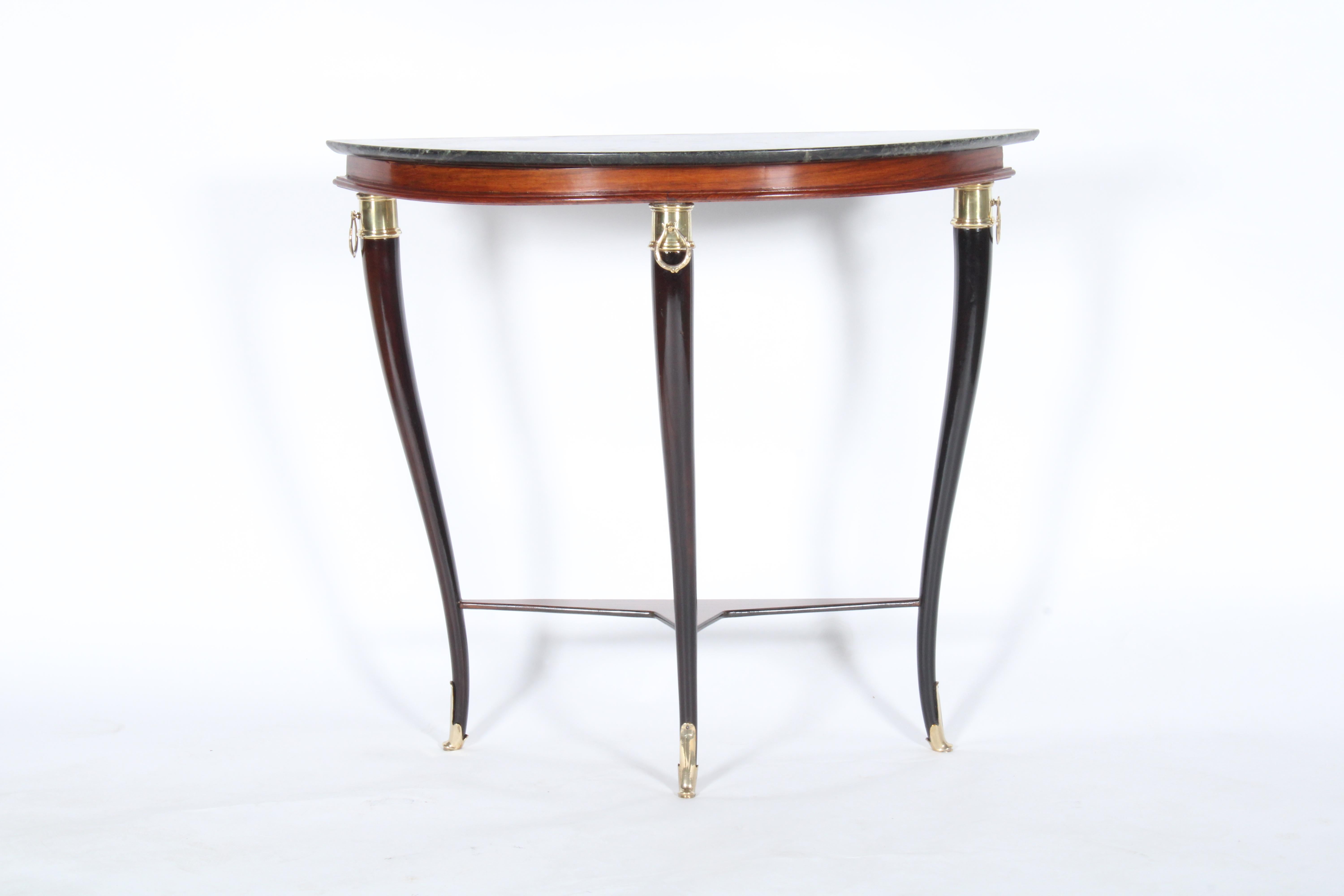 Mid-Century Modern Exquisite Demi Lune Console Table In The Manner Of Paola Buffa