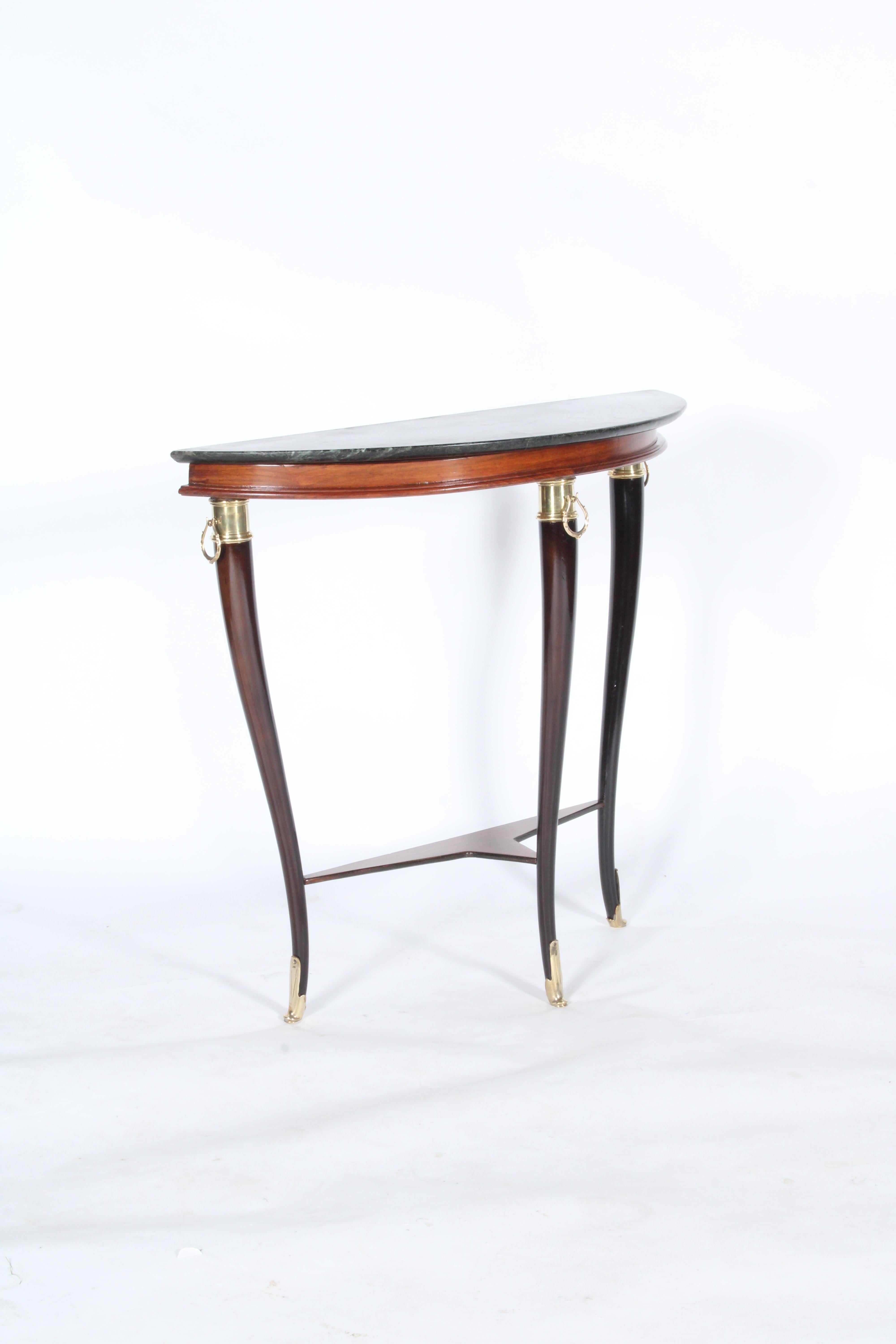 Italian Exquisite Demi Lune Console Table In The Manner Of Paola Buffa
