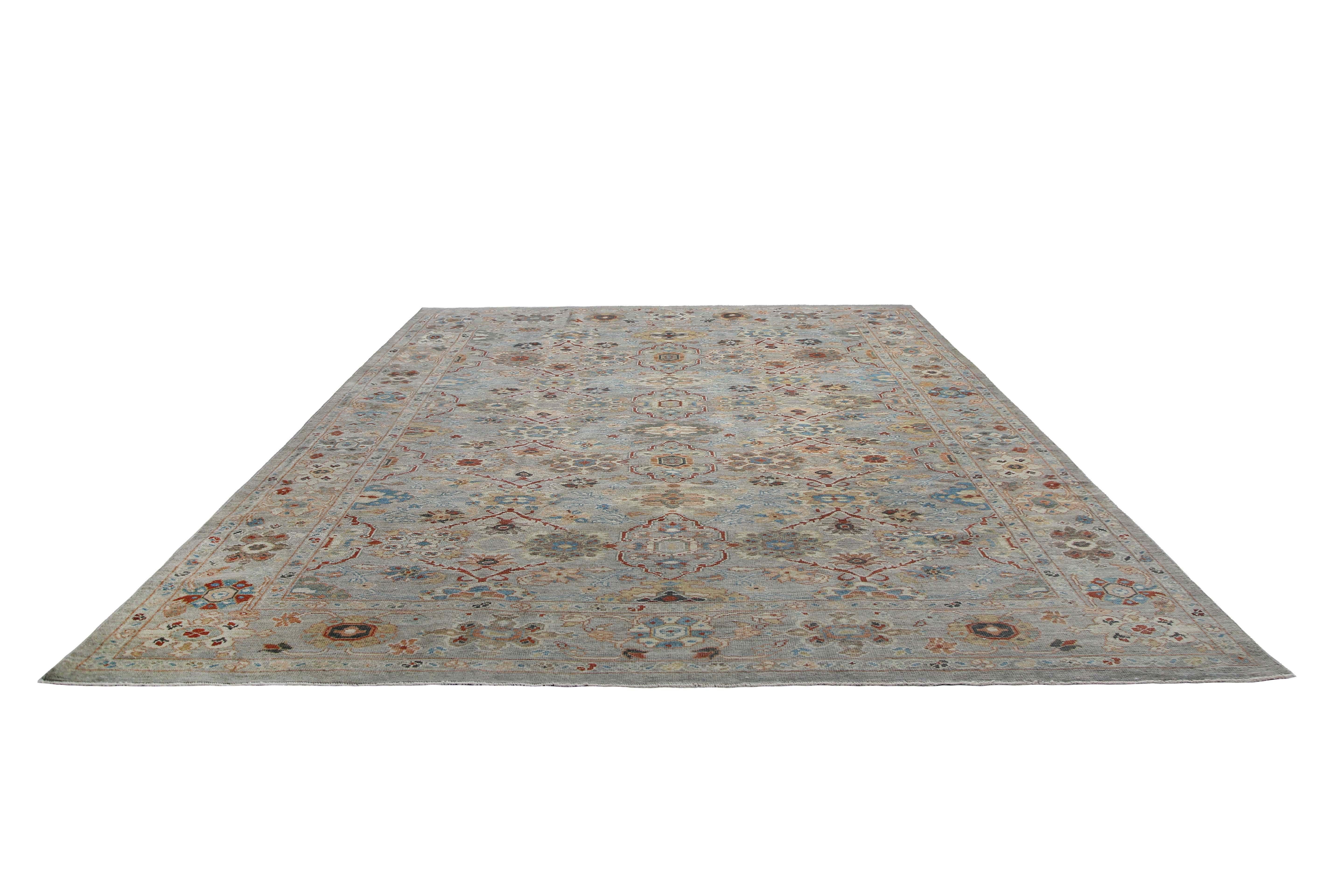 Detaillierter Sultanabad-Teppich im Sultanabad-Design (Handgewebt) im Angebot