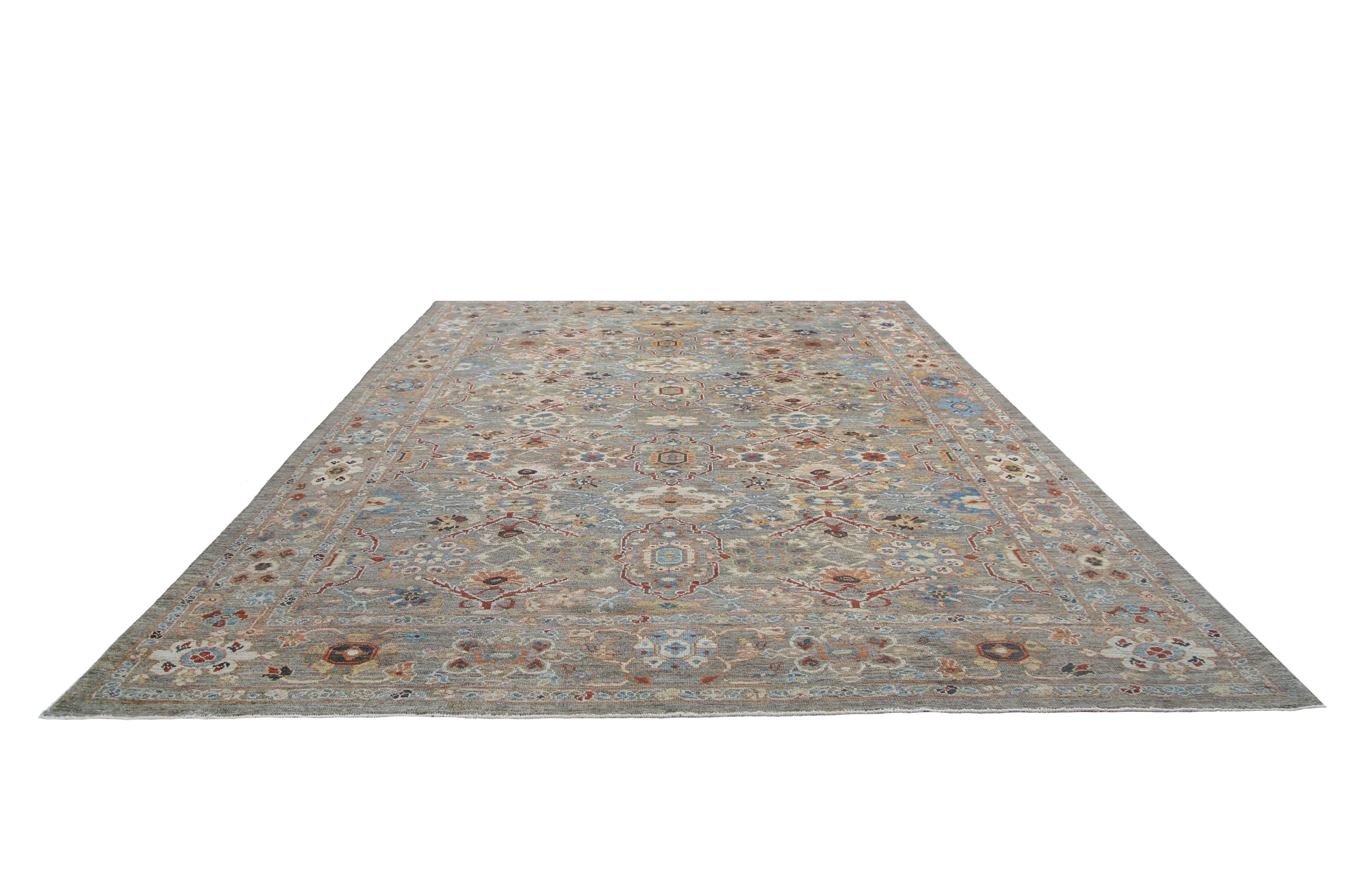 Detaillierter Sultanabad-Teppich im Sultanabad-Design (Handgewebt) im Angebot