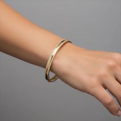 Exquisite Diamond 14K (or 18k upon request) Yellow Gold Bangle Bracelet