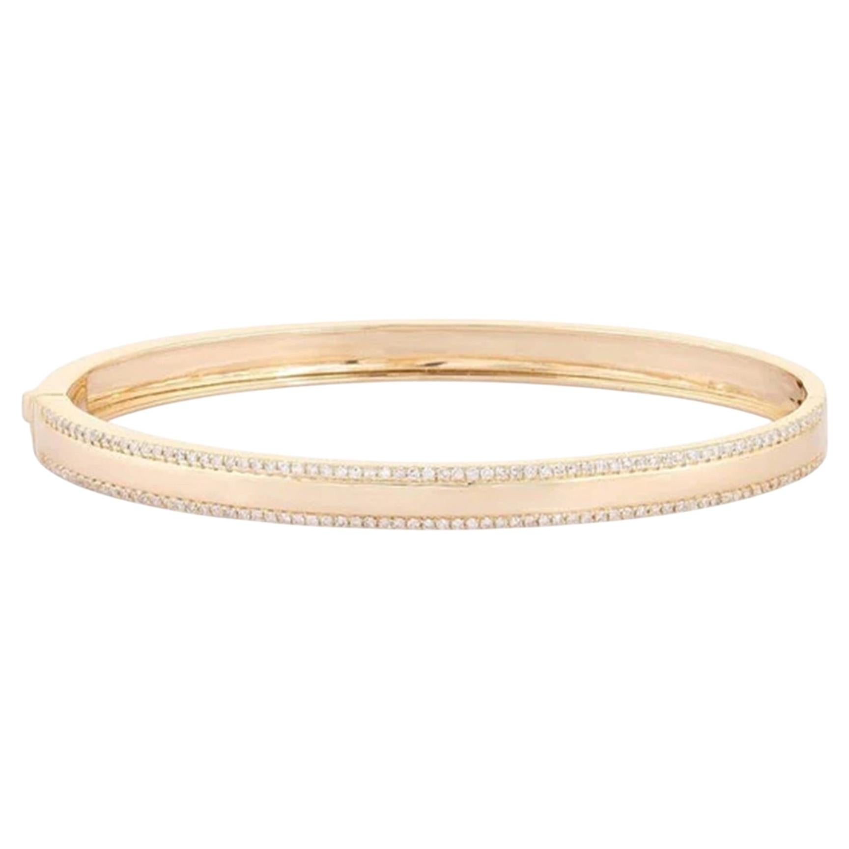 Exquisite Diamond 14K (or 18k upon request) Yellow Gold Bangle Bracelet