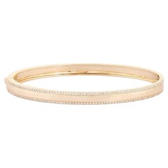 Exquisite Diamond 14K (or 18k upon request) Yellow Gold Bangle Bracelet