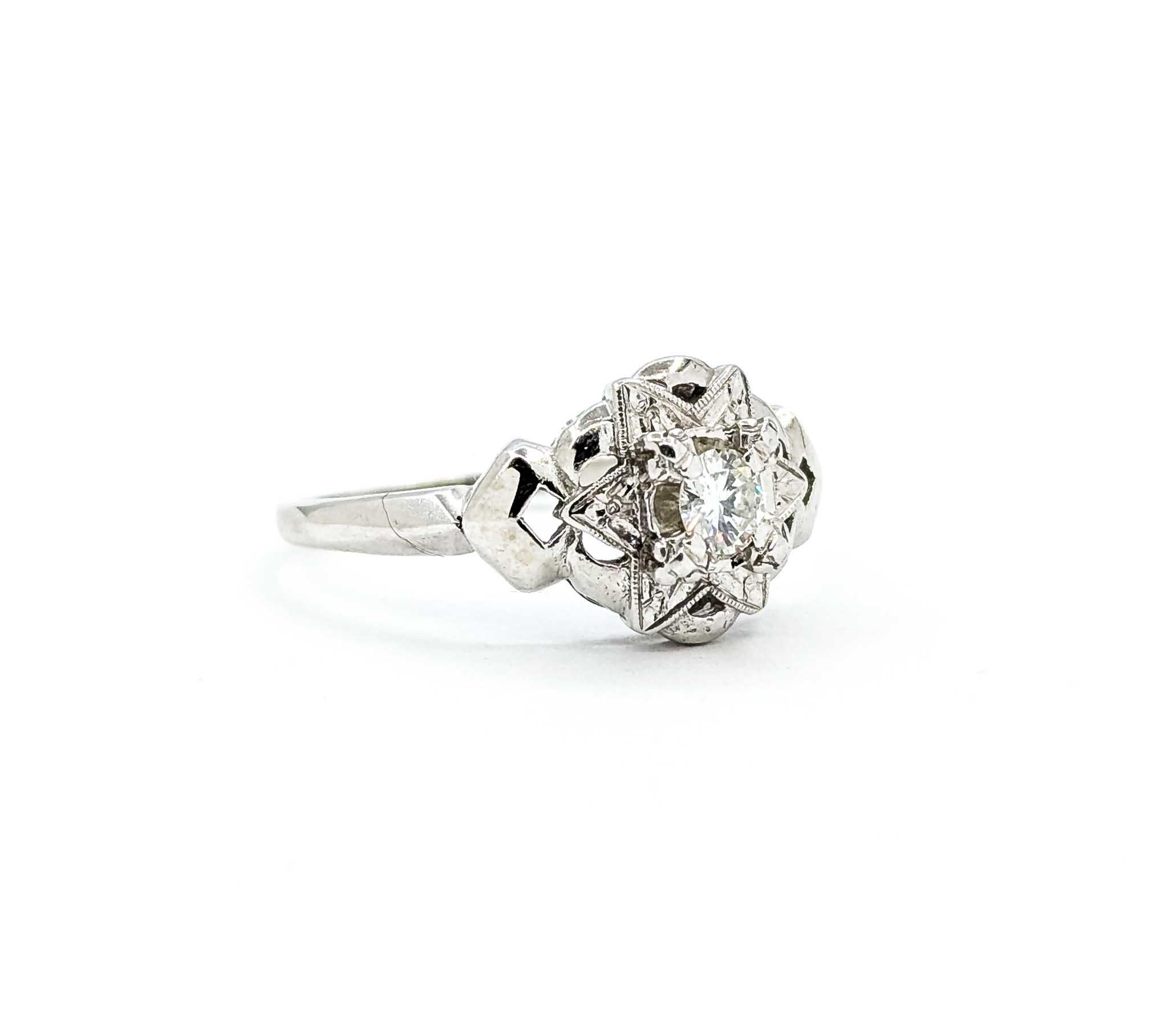 Exquisite Diamond 14k White Gold Ring

Introducing this exquisite ring, artfully crafted in 14k white gold. This stunning piece features a brilliant .23-carat diamond, elegantly set in a classic design that highlights the gem's natural beauty. The