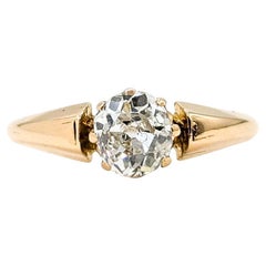 Squisito anello vintage con diamante in oro 18 carati