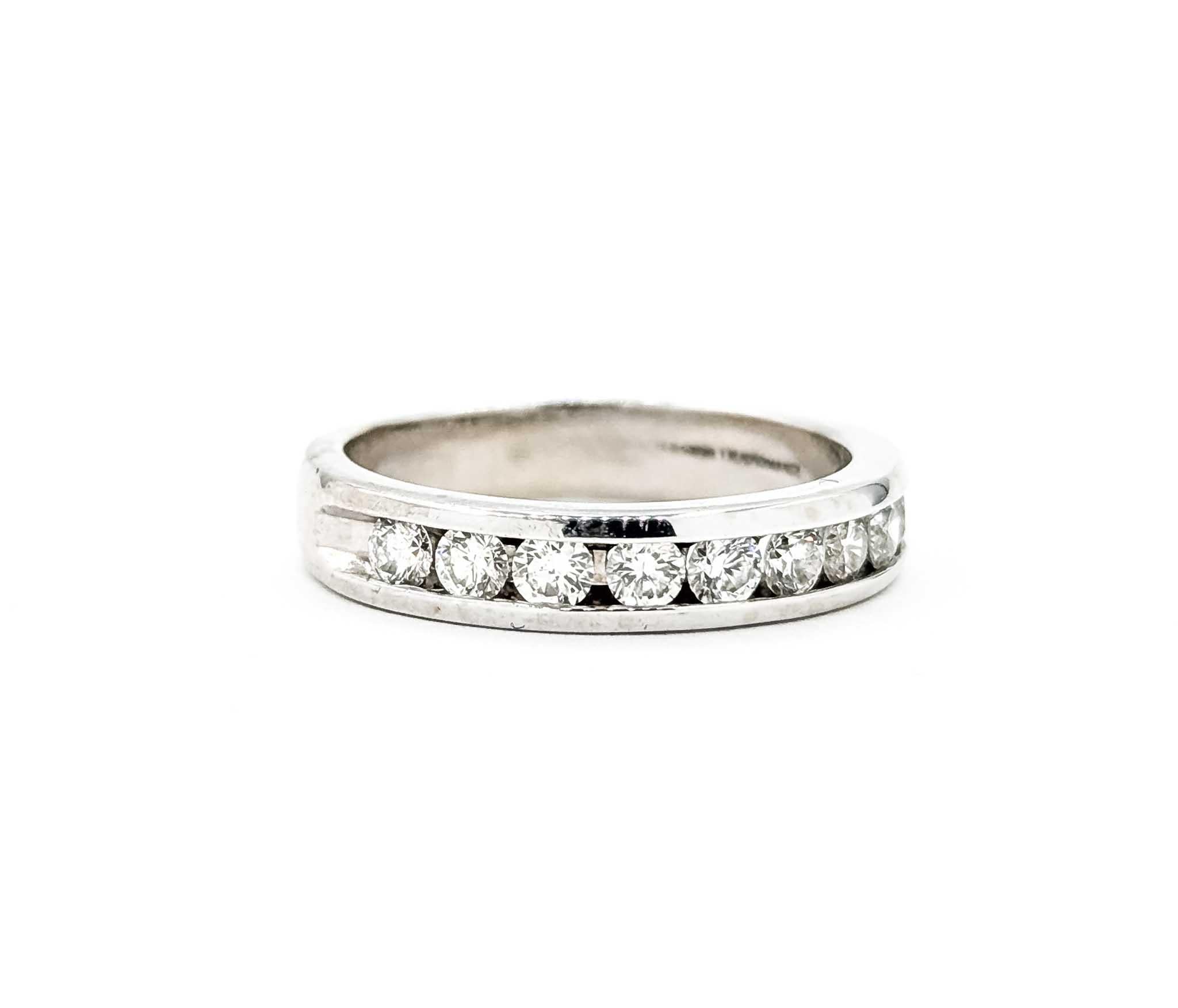 Exquisite Diamond Bridal Ring in 14k White Gold

Introducing this exquisite diamond bridal ring, crafted in 14k white gold with a sophisticated channel set style. This elegant piece showcases a harmonious arrangement of diamonds, totaling .65