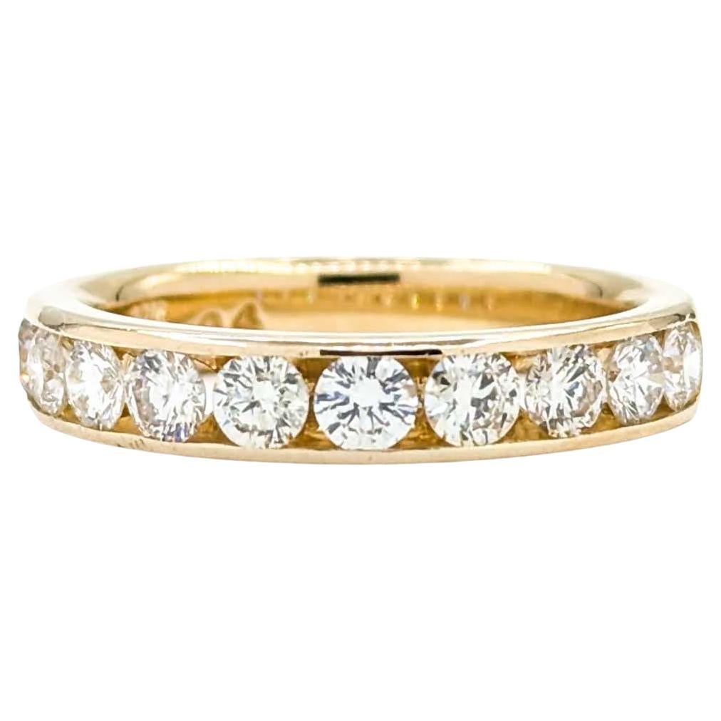 Exquisite Diamond Bridal Ring in 14K Yellow Gold Channel Set