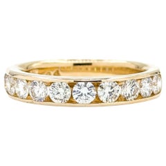 Exquisite Diamond Bridal Ring in 14K Yellow Gold Channel Set