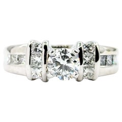 Exquisite Diamond Engagement Ring in 14k White Gold
