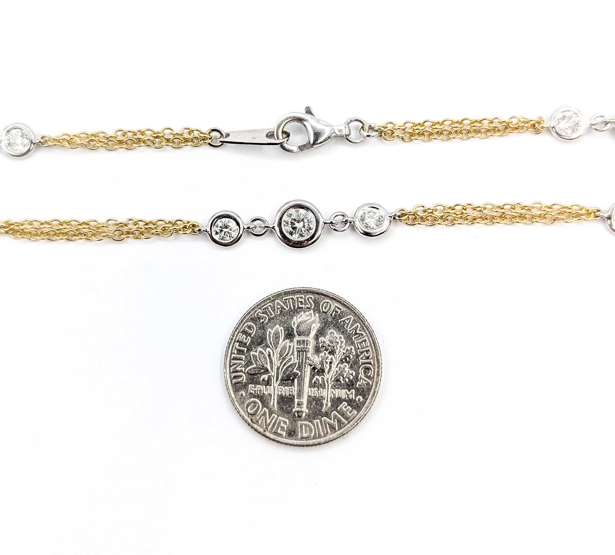 Exquisite Diamant Mode Halskette in 14kt Station (Rundschliff) im Angebot