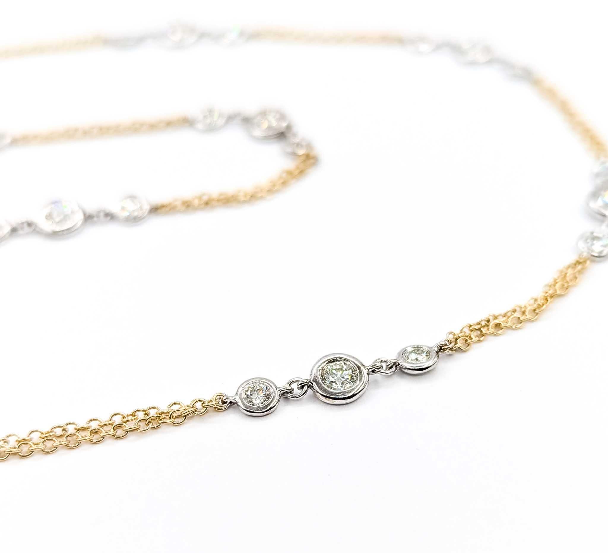 Exquisite Diamant Mode Halskette in 14kt Station im Angebot 1