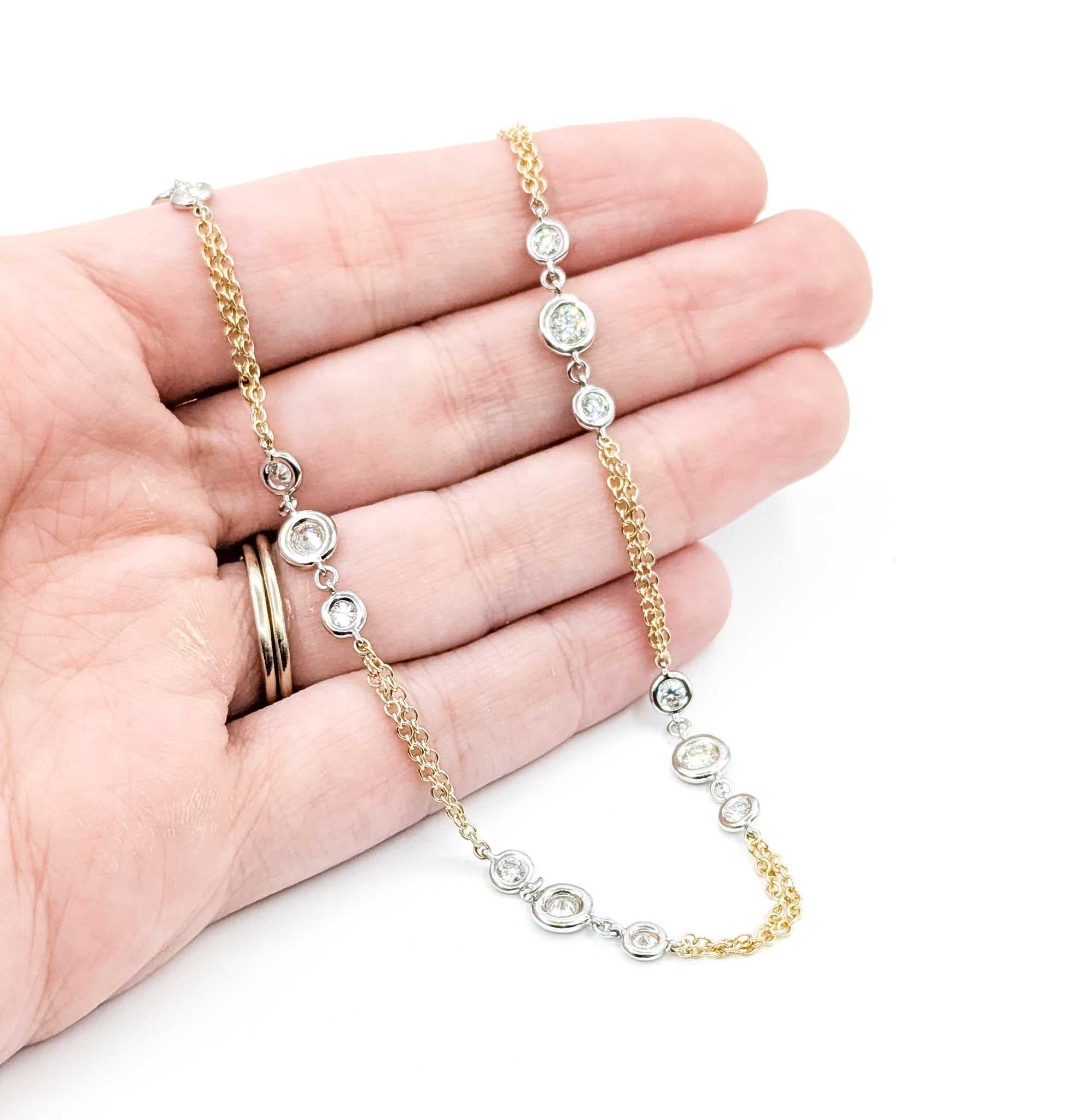 Exquisite Diamant Mode Halskette in 14kt Station im Angebot 3