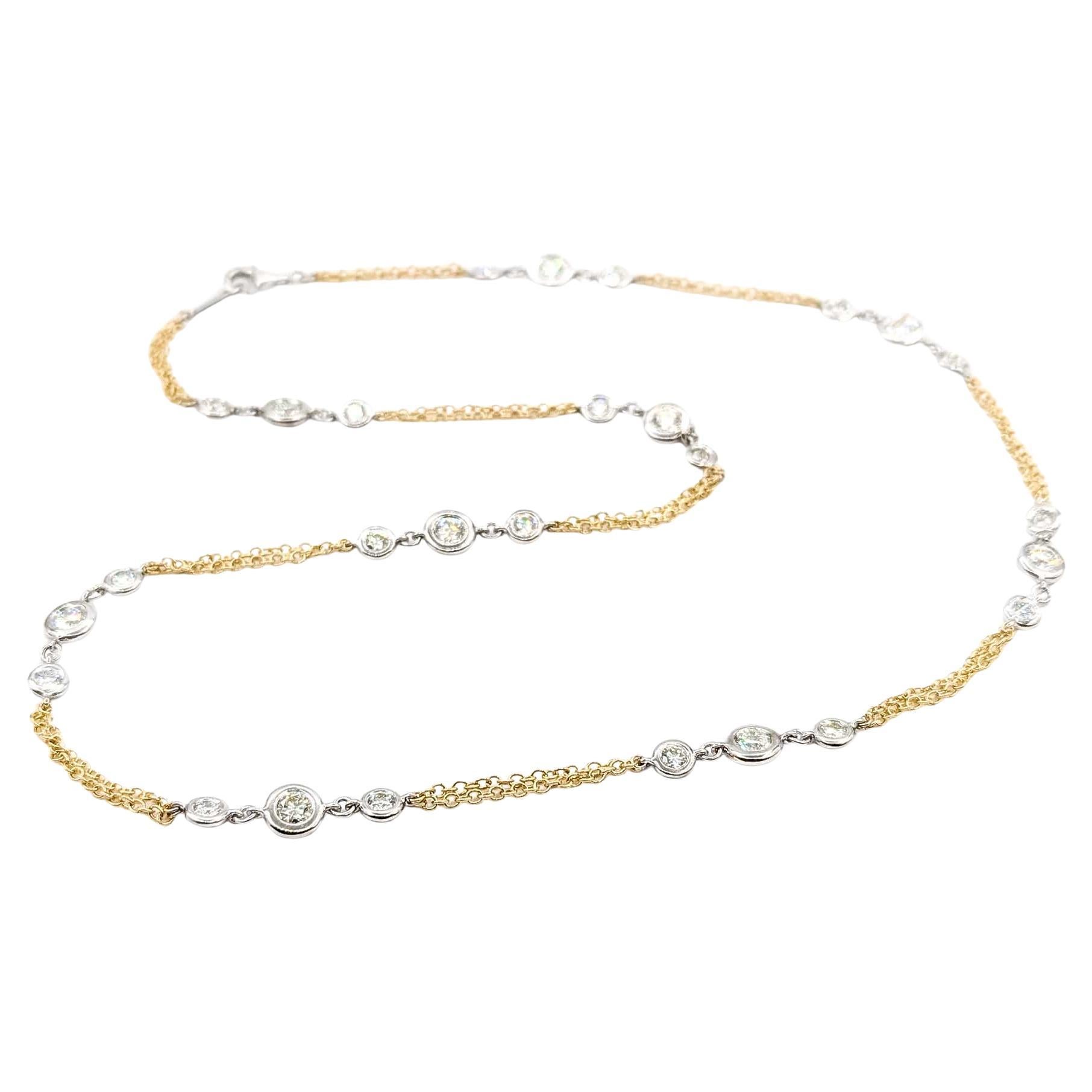 Exquisite Diamond Fashion Necklace in 14kt Station