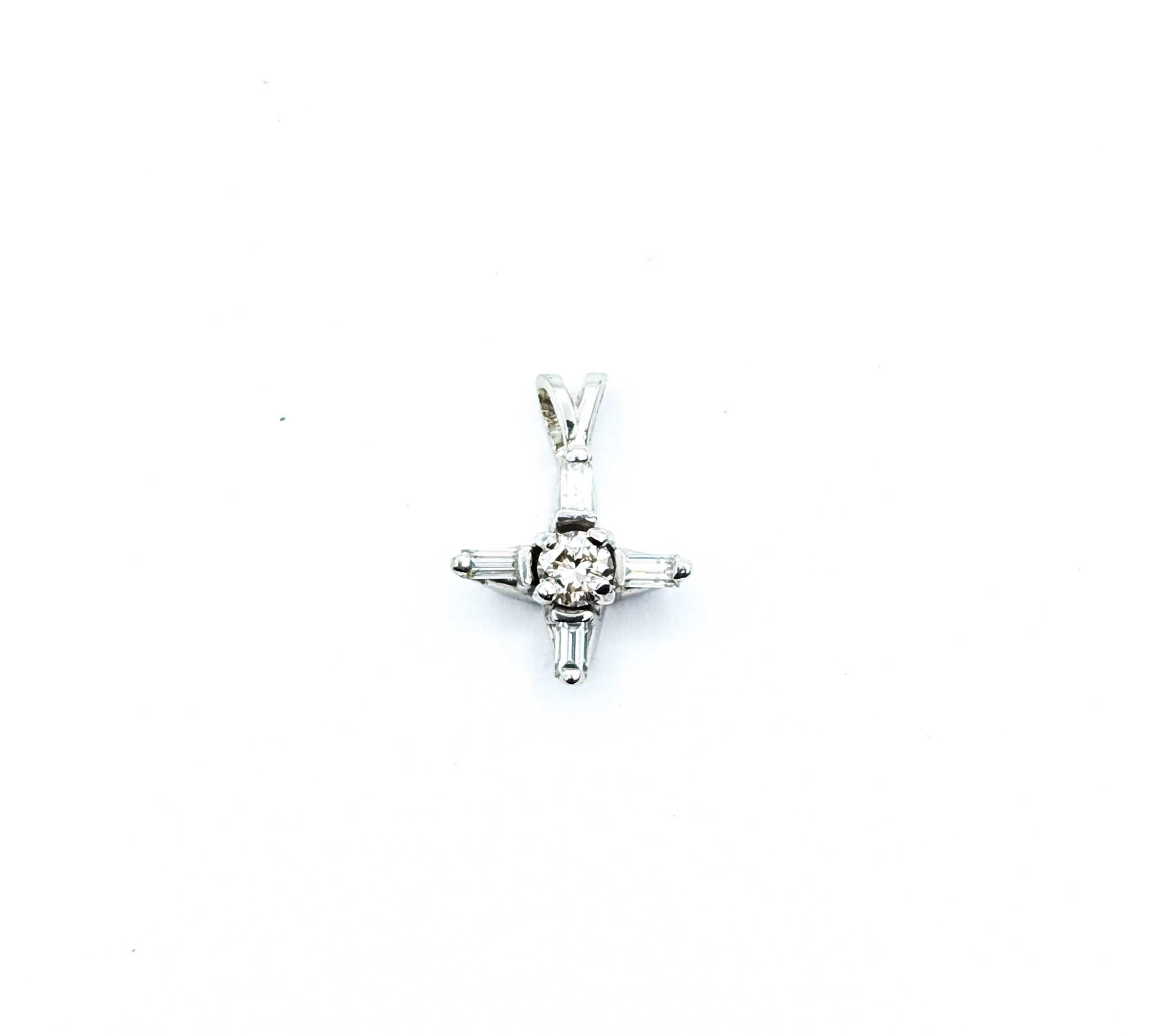 Exquisiter Diamant-Mode-Anhänger aus 14k Weißgold im Angebot 1