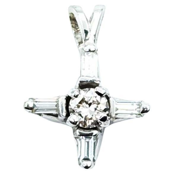 Exquisiter Diamant-Mode-Anhänger aus 14k Weißgold im Angebot