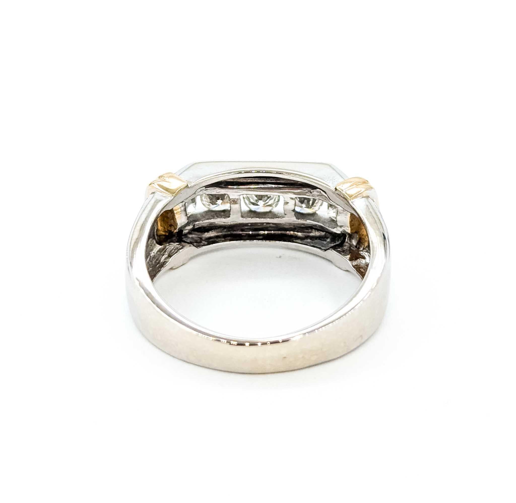 Men's Exquisite Diamond Fashion Ring in 14k Two-Tone Gold For Sale