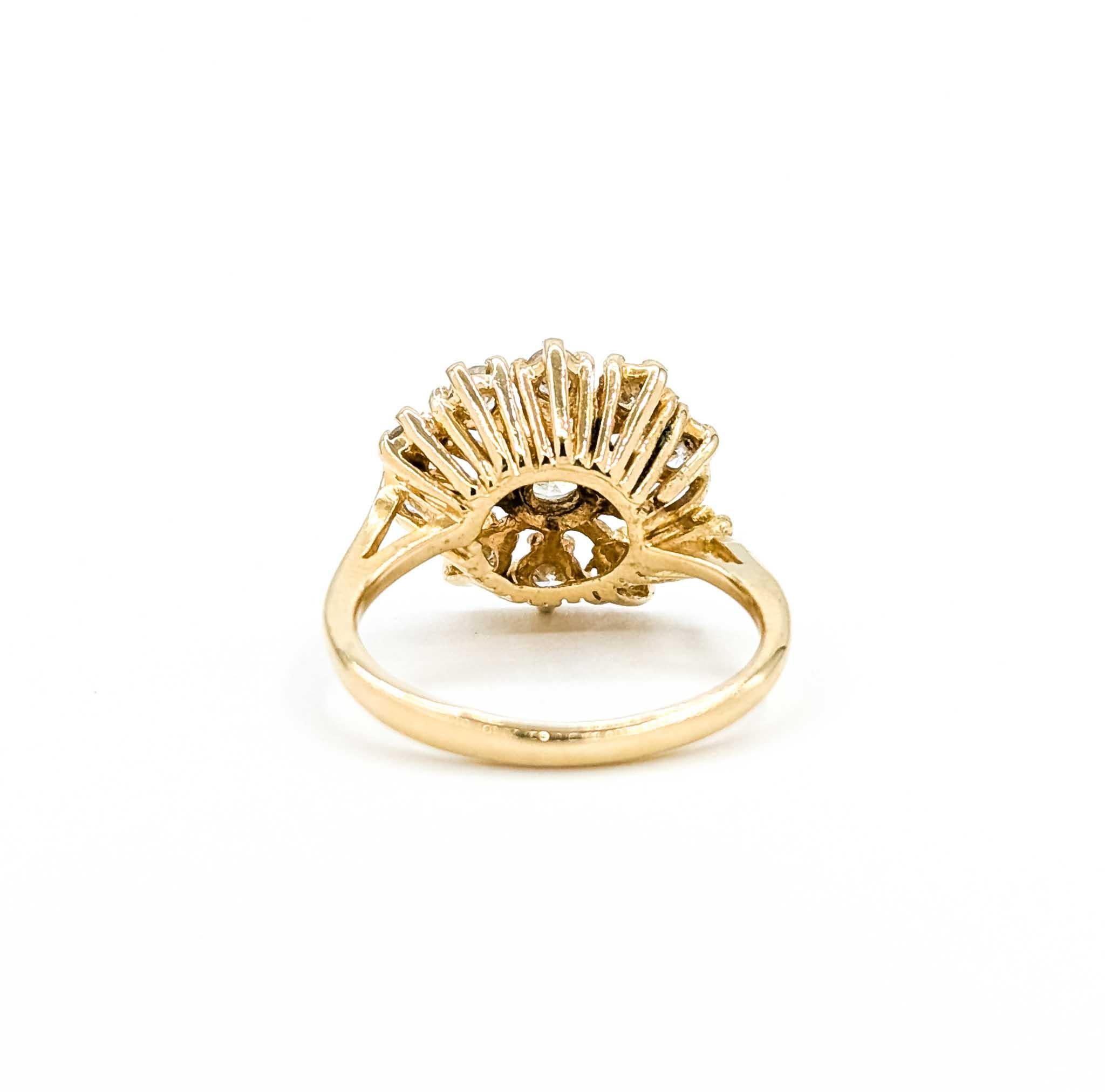 Exquisite Diamond Fashion Ring in 14K Yellow Gold For Sale 2