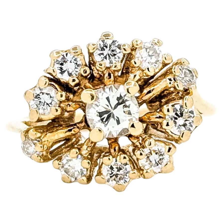 Exquisite Diamond Fashion Ring in 14K Yellow Gold