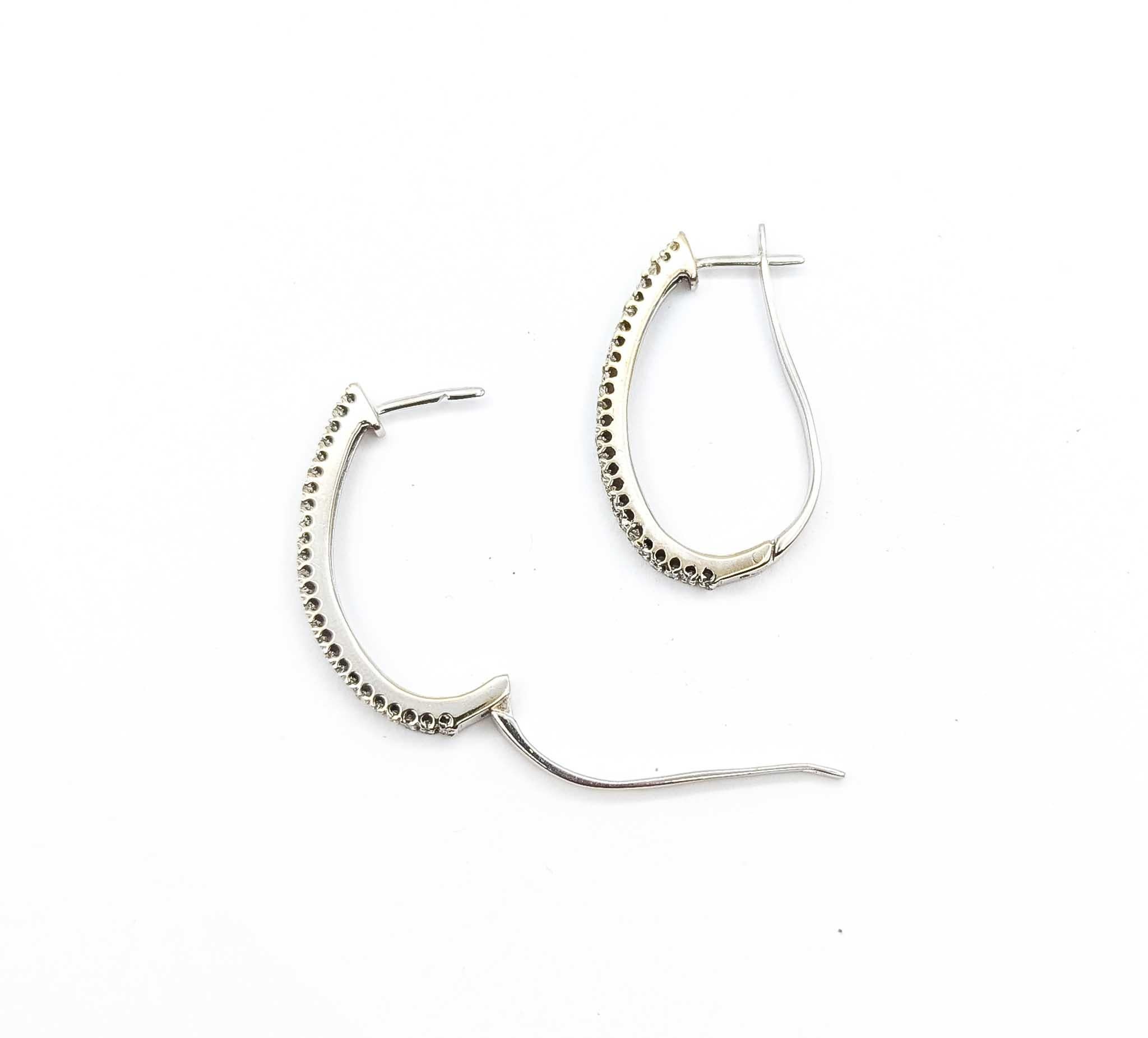 Exquisite Diamond Half Hoop Earrings in 14k White Gold im Angebot 1