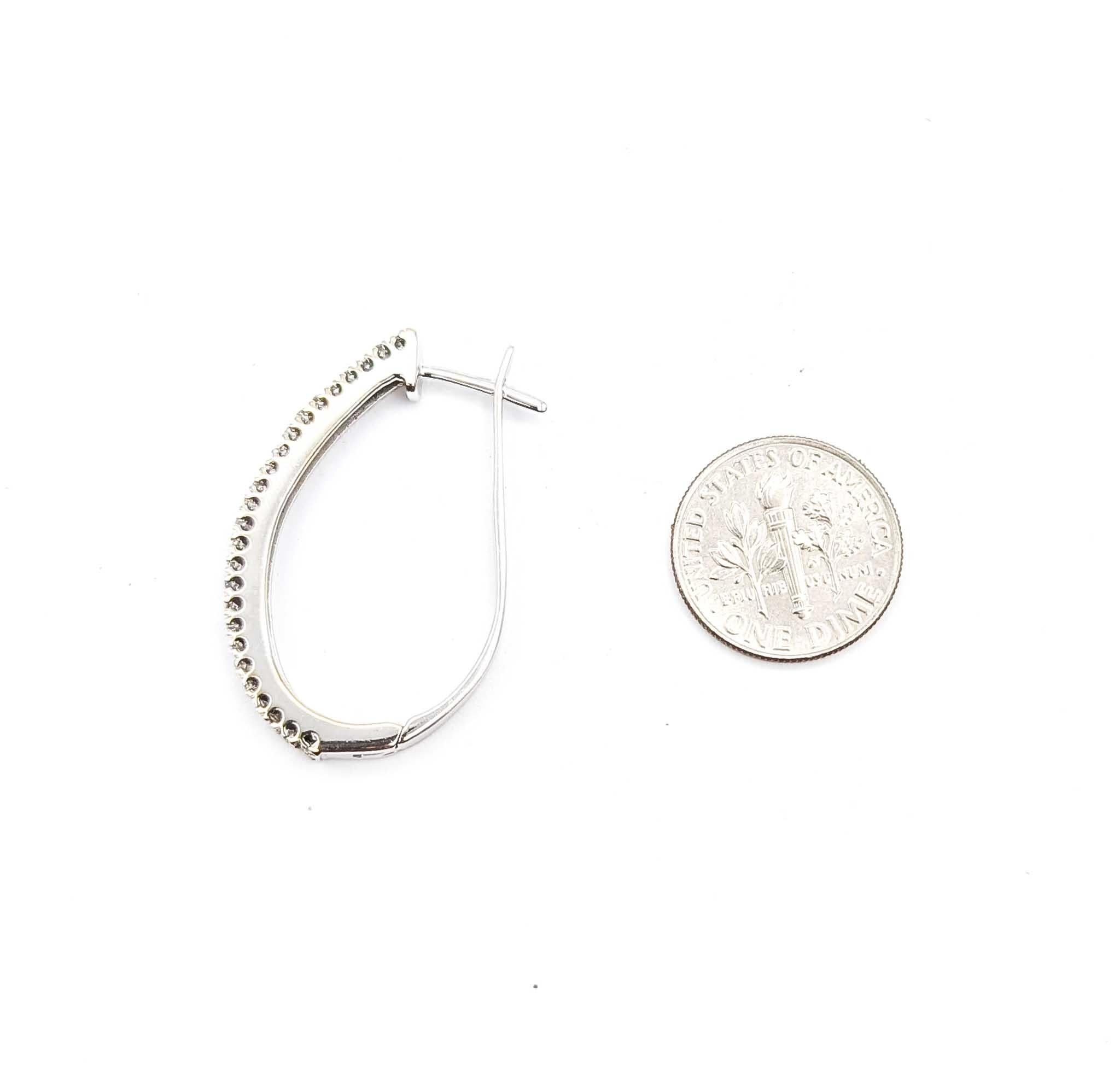 Exquisite Diamond Half Hoop Earrings in 14k White Gold im Angebot 2