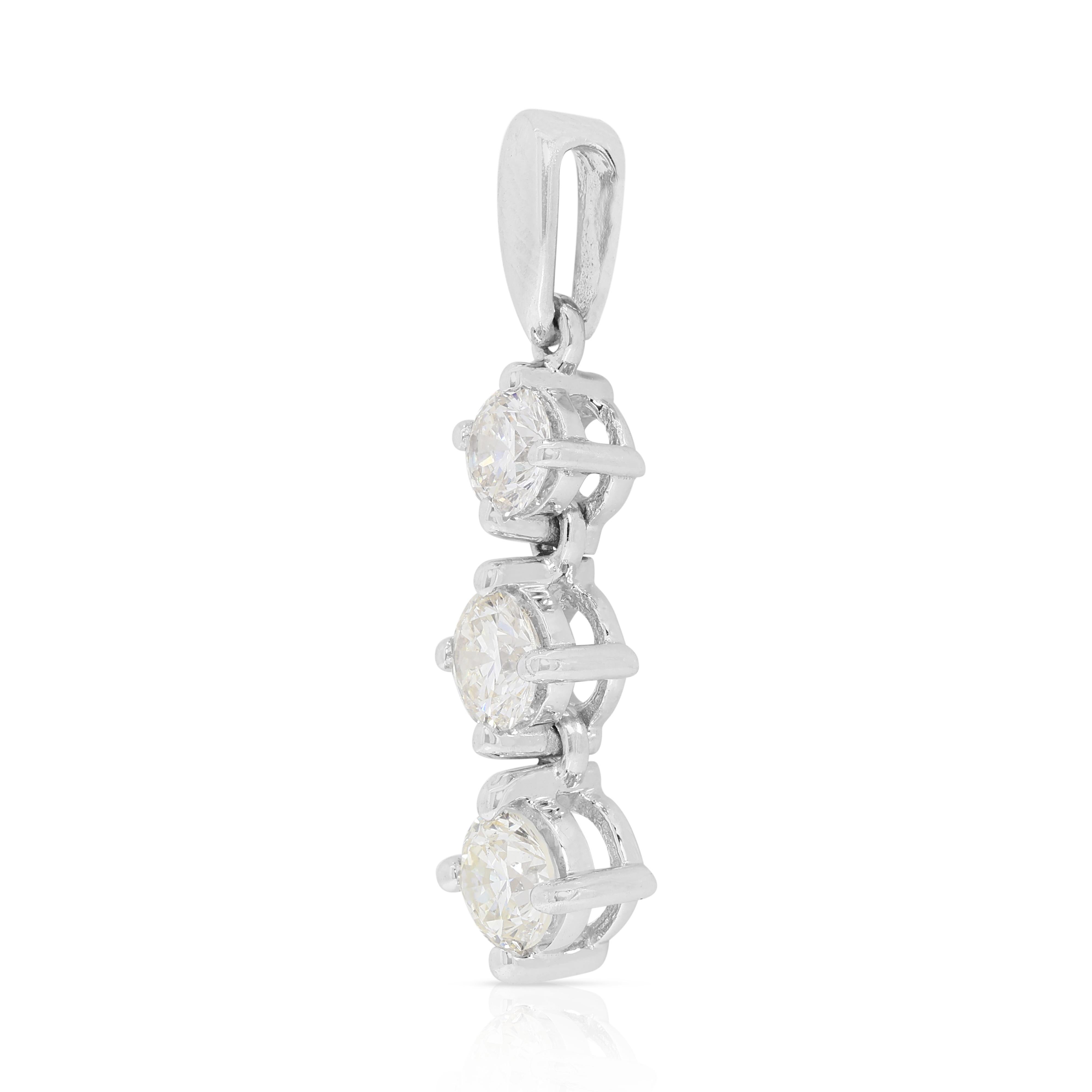 Donna Squisito ciondolo con diamante in oro bianco 14K - Catena non inclusa in vendita