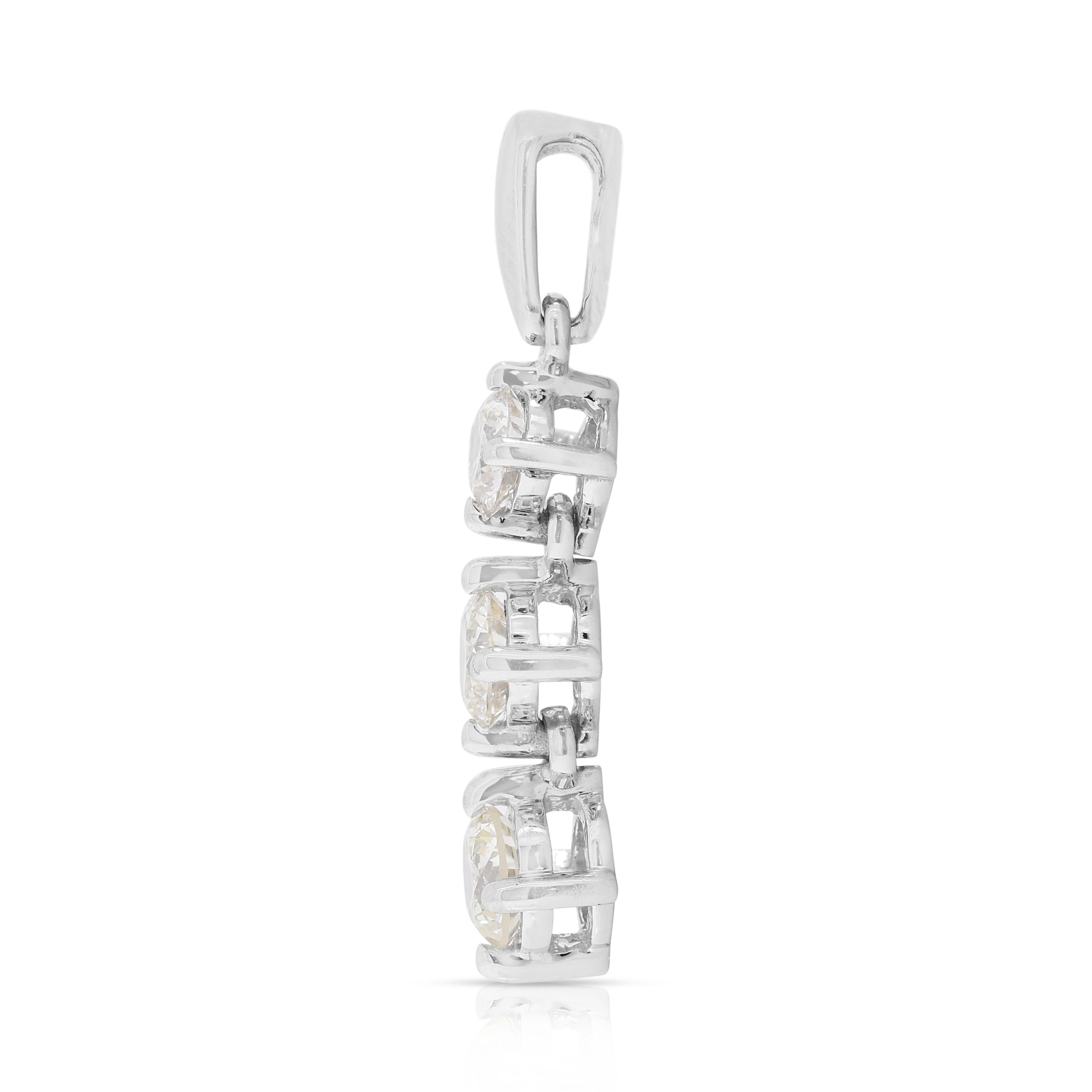 Squisito ciondolo con diamante in oro bianco 14K - Catena non inclusa in vendita 1
