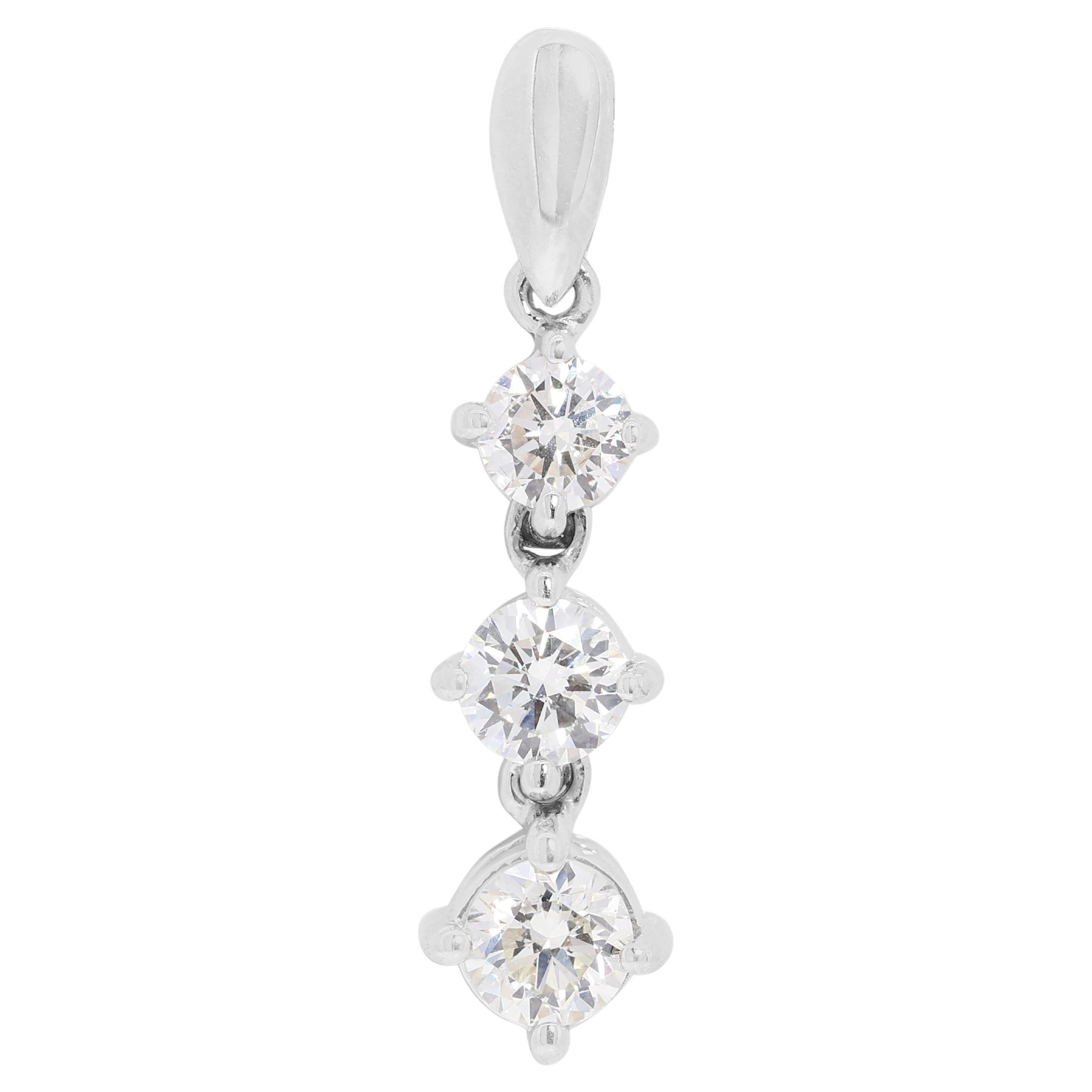 Exquisito Colgante de Diamantes en Oro Blanco de 14 K - Cadena no incluida