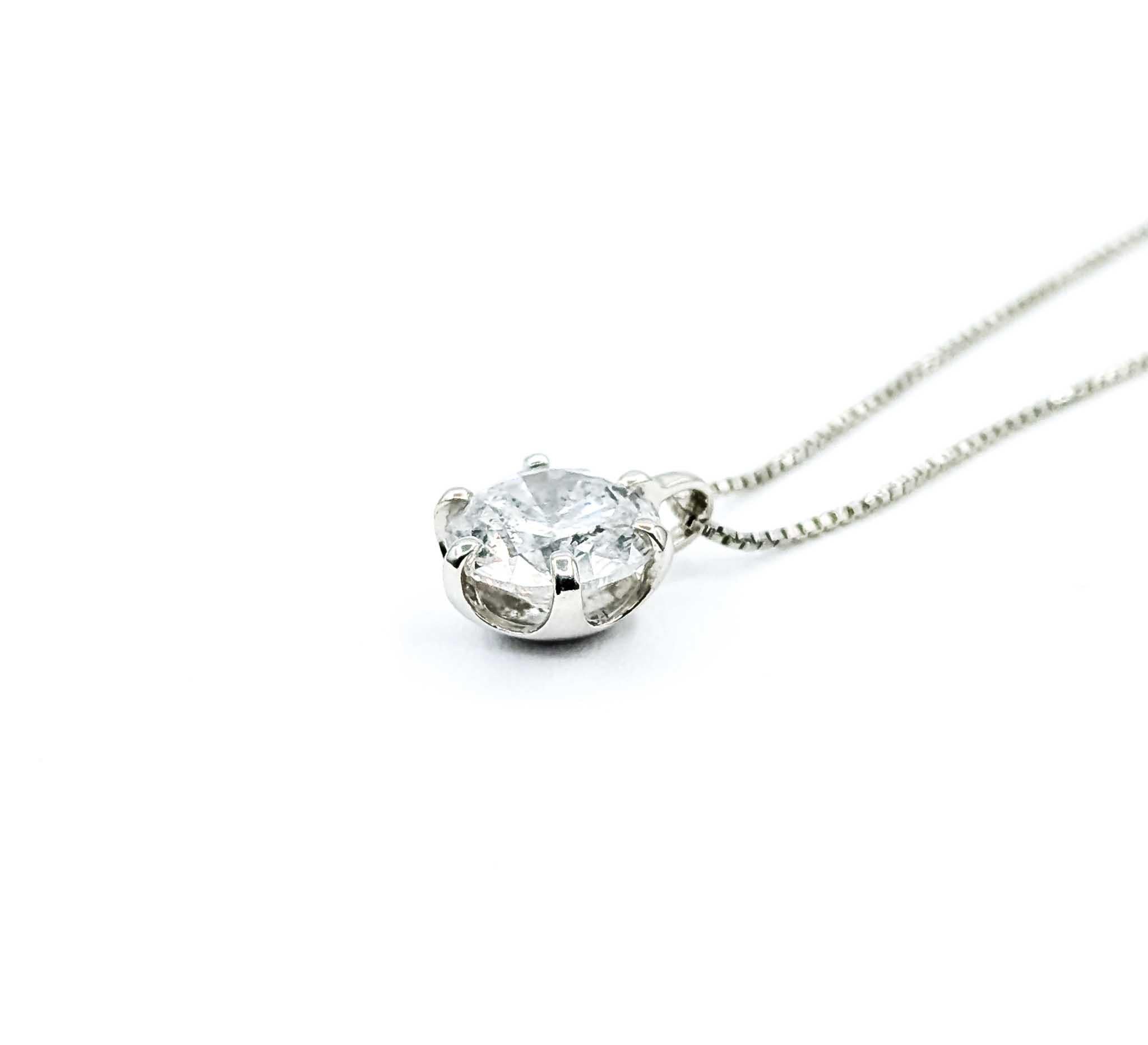 Exquisite Diamond Solitaire Pendant in 850pt Gold In Excellent Condition For Sale In Bloomington, MN