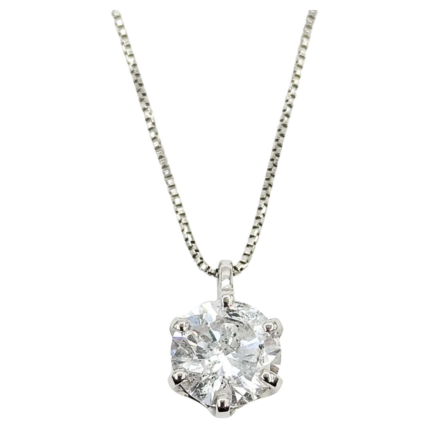 Exquisite Diamond Solitaire Pendant in 850pt Gold
