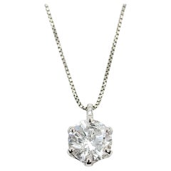 Exquisite Diamond Solitaire Pendant in 850pt Gold