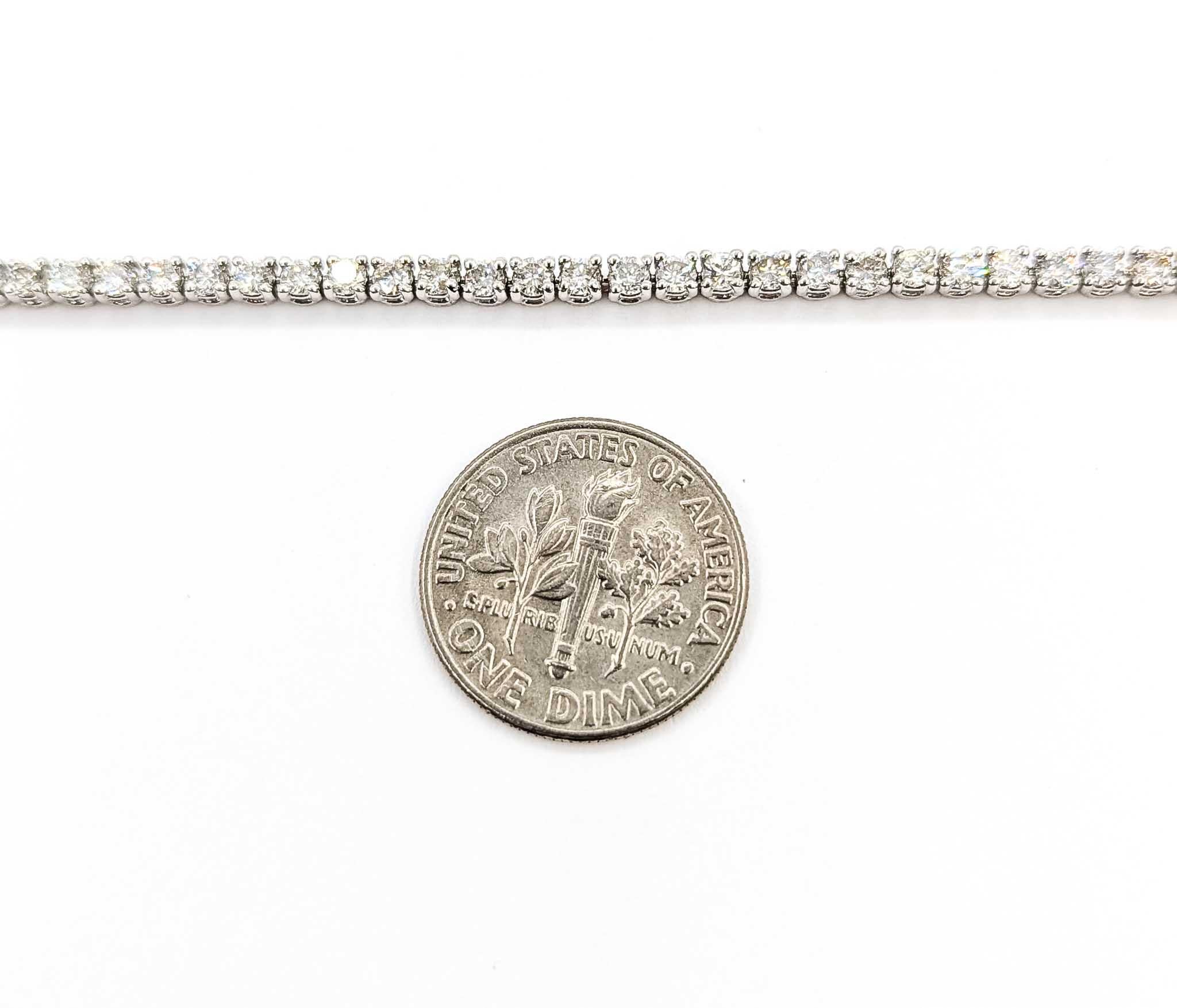 Exquisite Diamond Tennis Bracelet in 14K White Gold For Sale 4