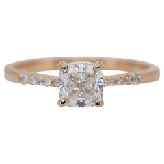 Exquisite Double Excellent Ideal Cut Diamonds Pave Ring in 18k Yellow Gold