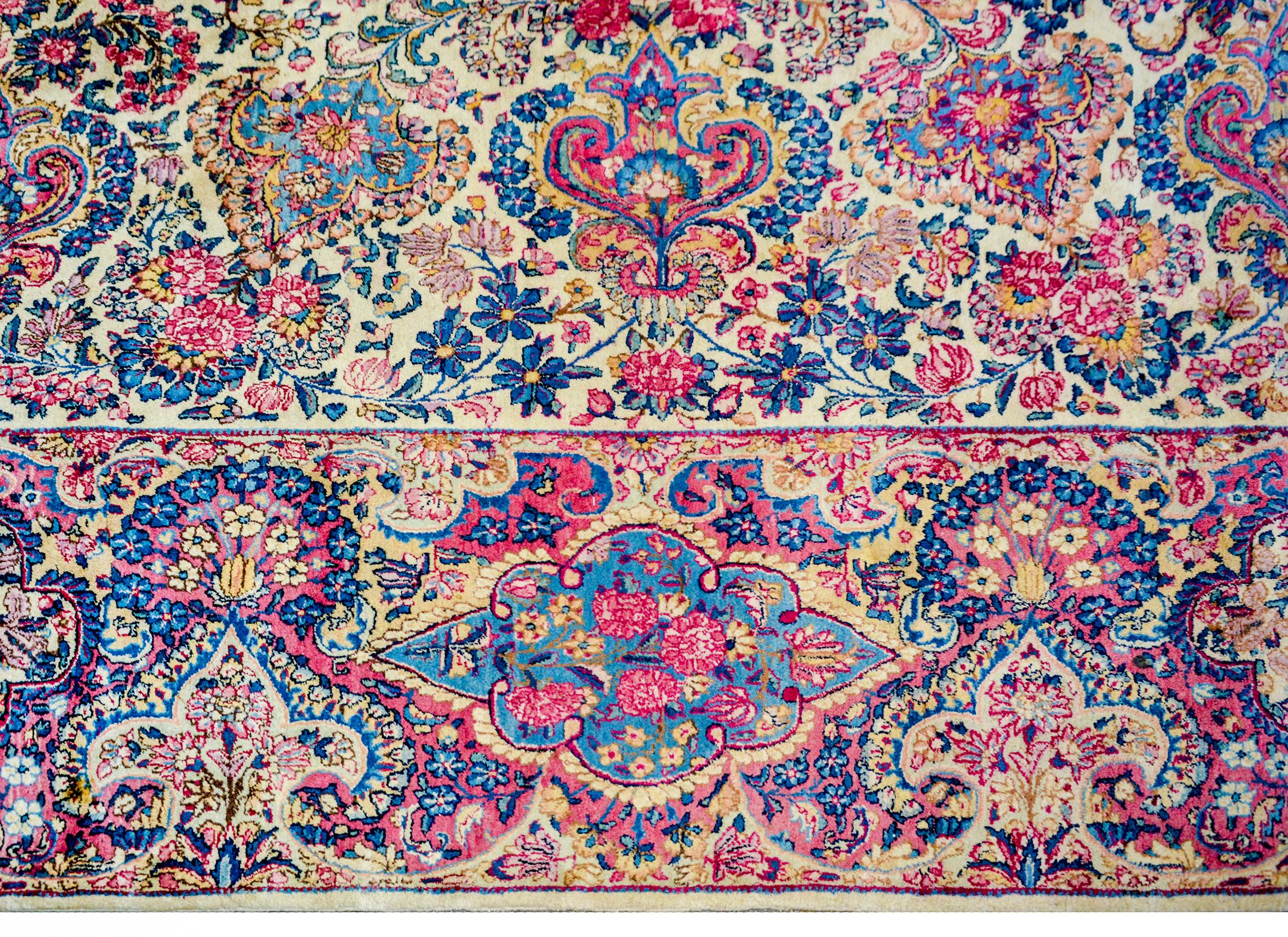 Wool Exquisite Early 20th Century Lavar Kirman Rug For Sale