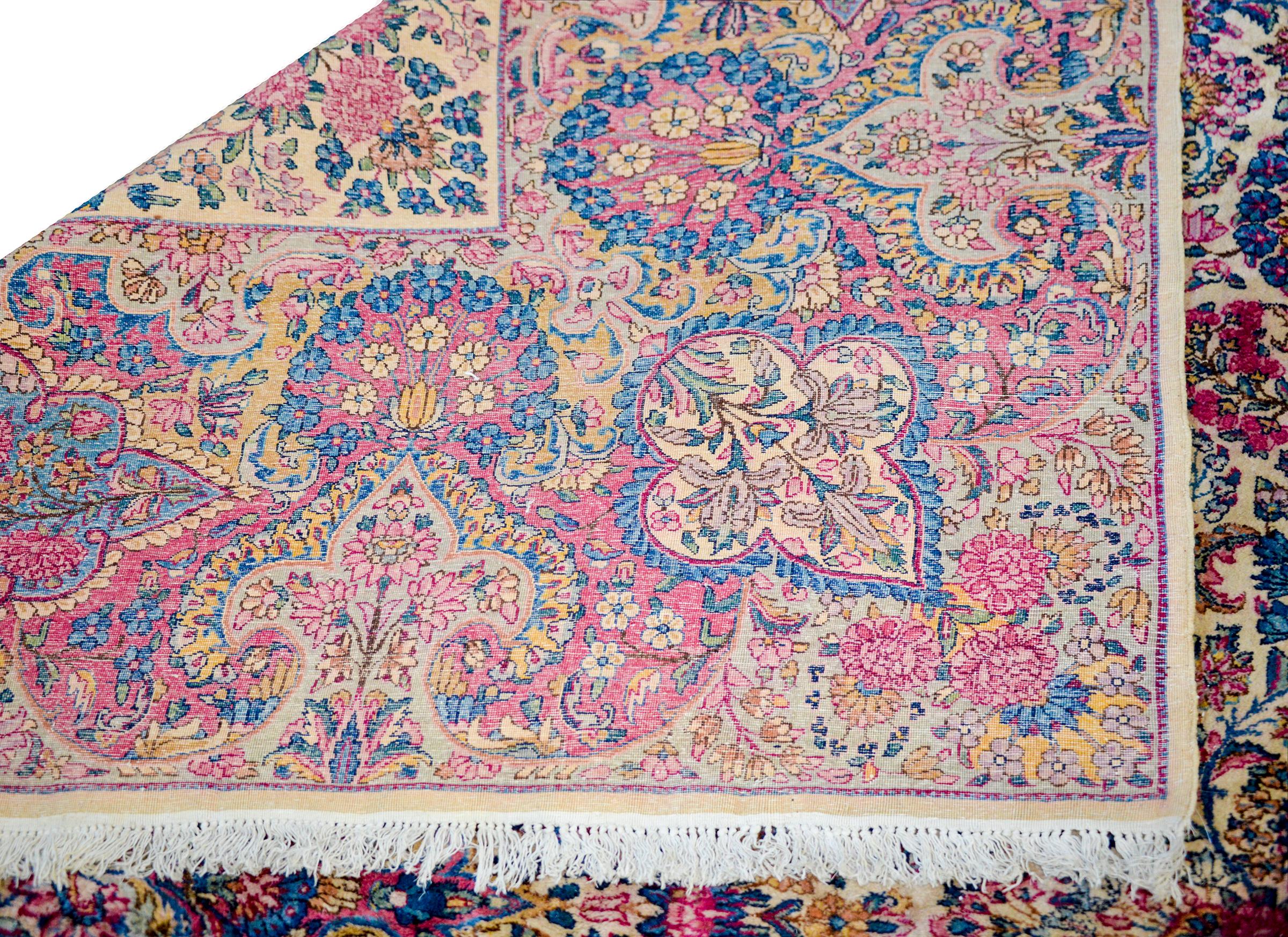 Exquisite Early 20th Century Lavar Kirman Rug For Sale 1